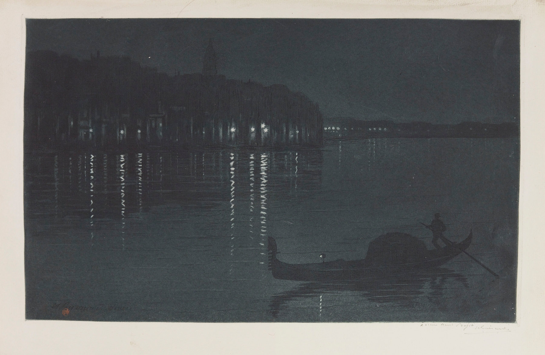 Marine scene of the Grand Canal in Venice, etching by Henri-Charles Guérard