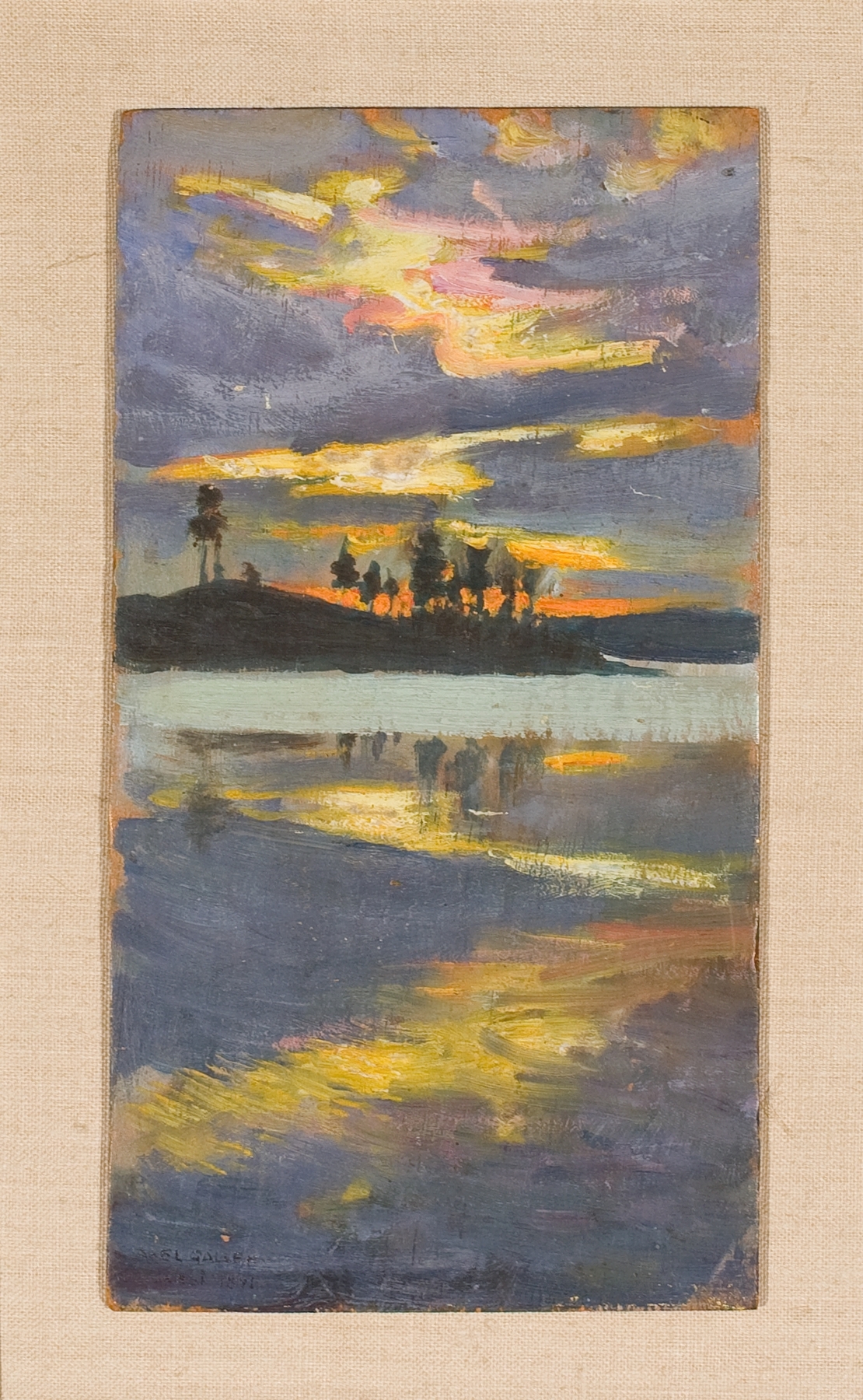 Iltarusko visuvedellä, by Akseli Gallen-Kallela, public domain