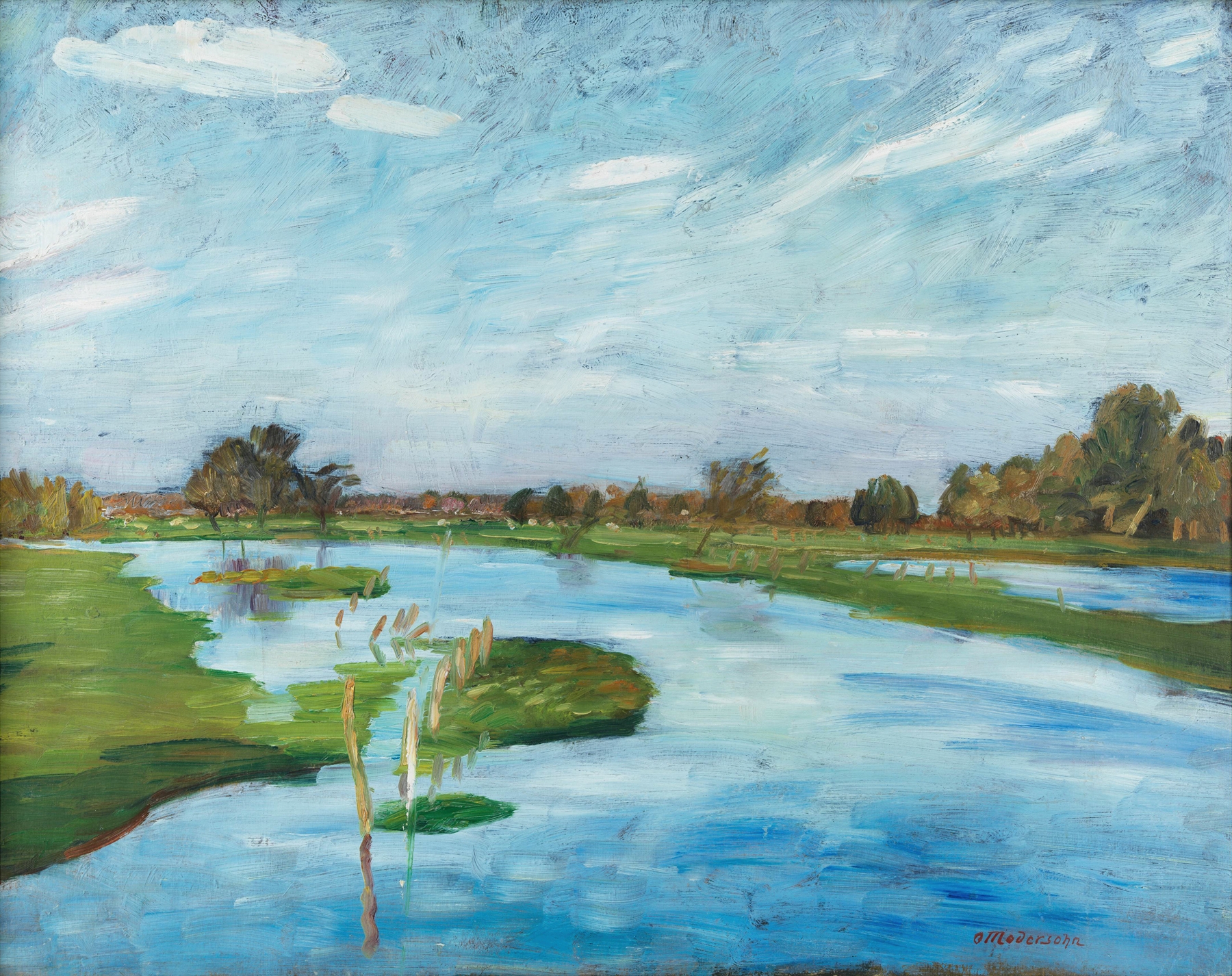 Überschwemmte Wümmewiesen, by Otto Modersohn, public domain