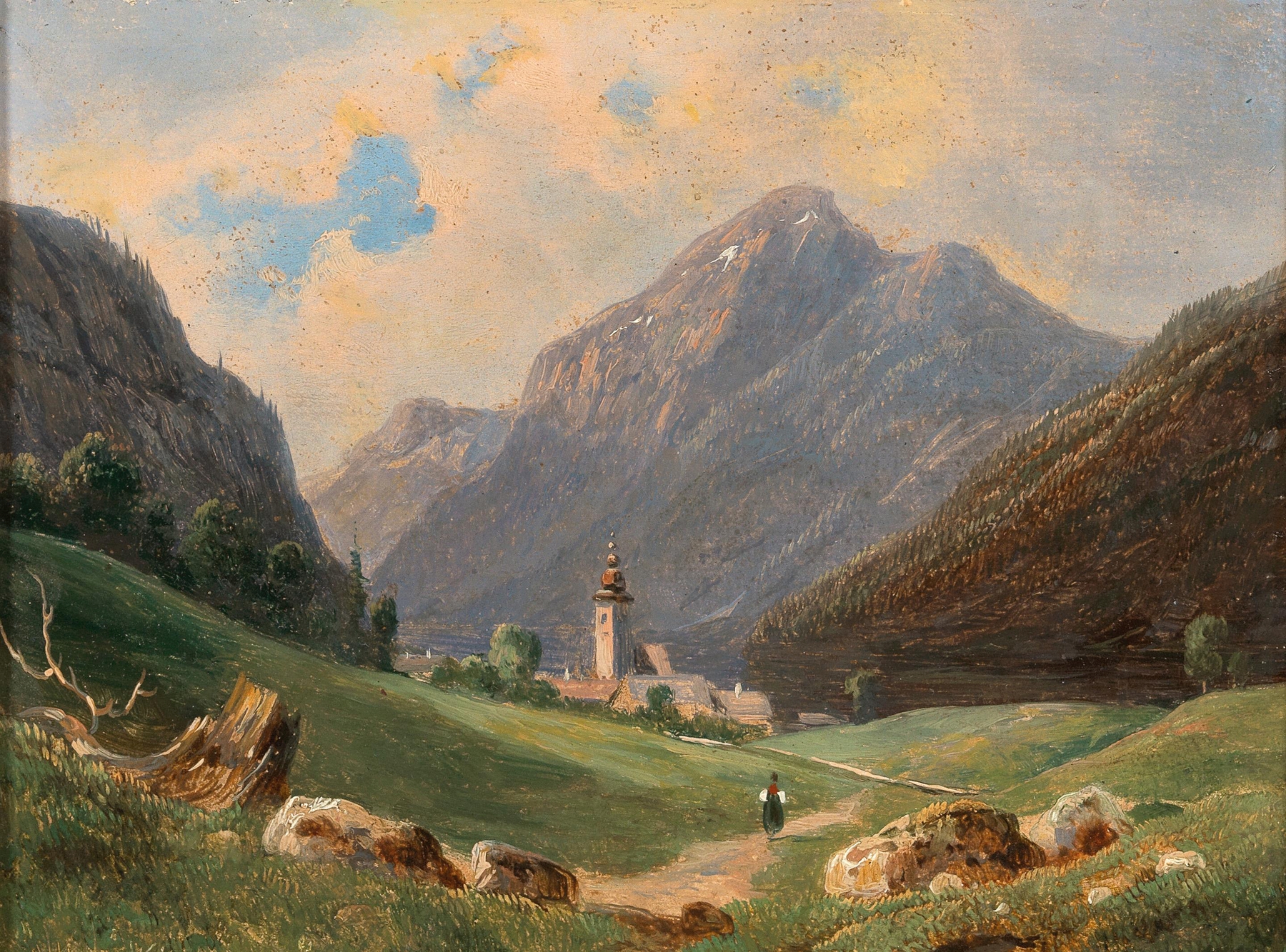 A landscape featuring the Tyrolean Alps, oil painting by Wilhelm Steinfeld