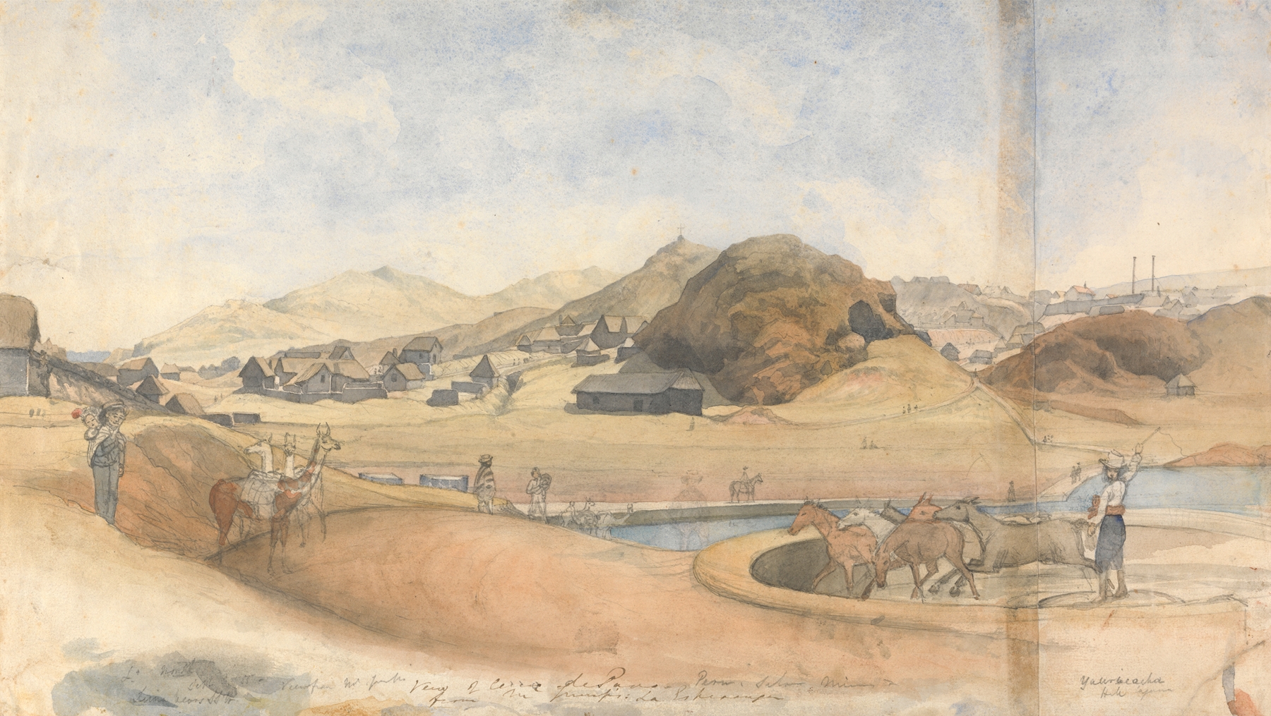 Cerco de Paro, Lima by Godfrey Thomas Vigne, oil painting depicting vibrant light and human figures