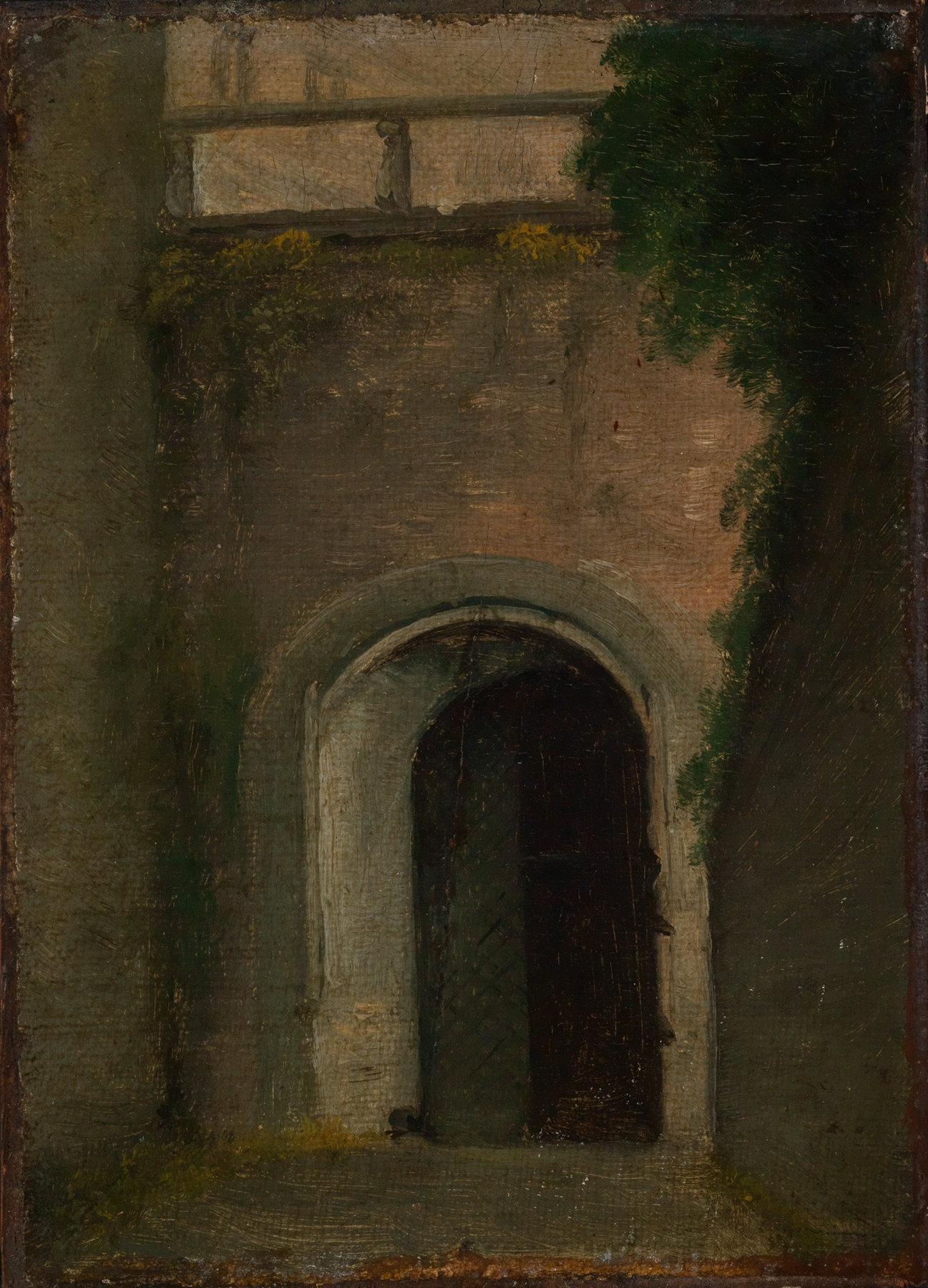 Eingang in die Kasematten des Heidelberger Schloss by Georg Philipp Schmitt, oil painting