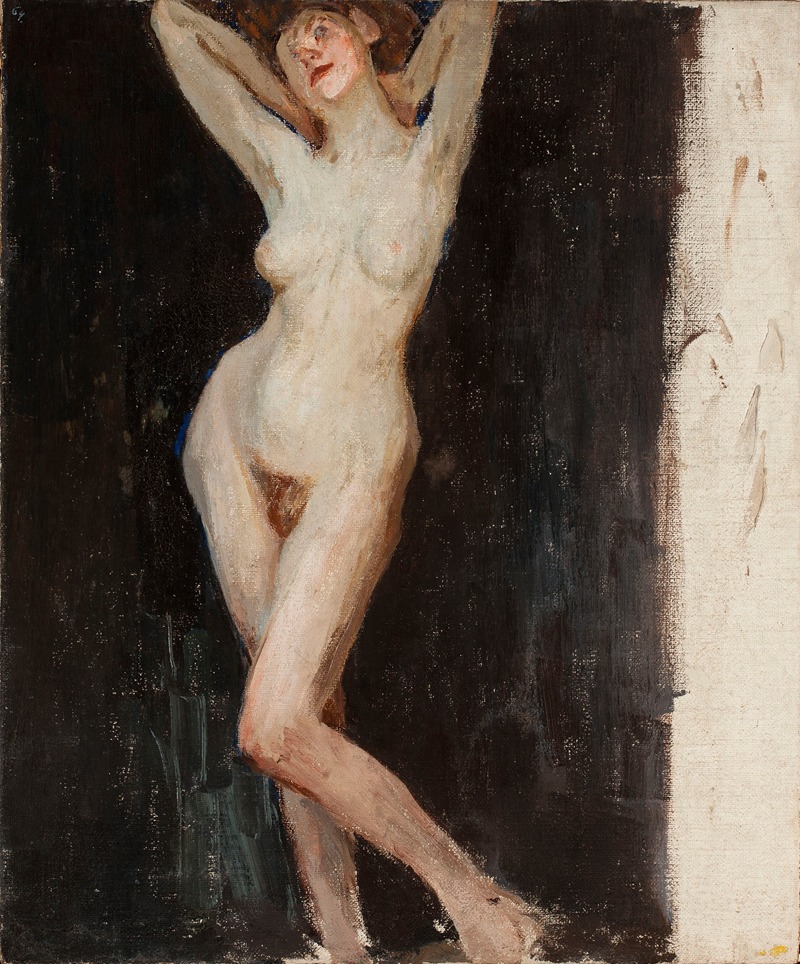 A portrait of a female model by Jan Ciągliński.