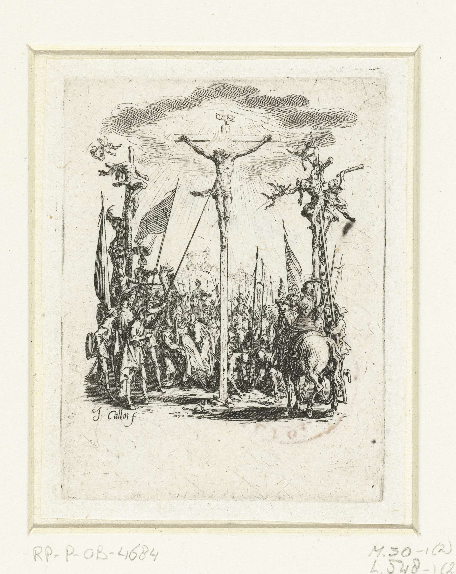 Kruisiging, by Jacques Callot, public domain