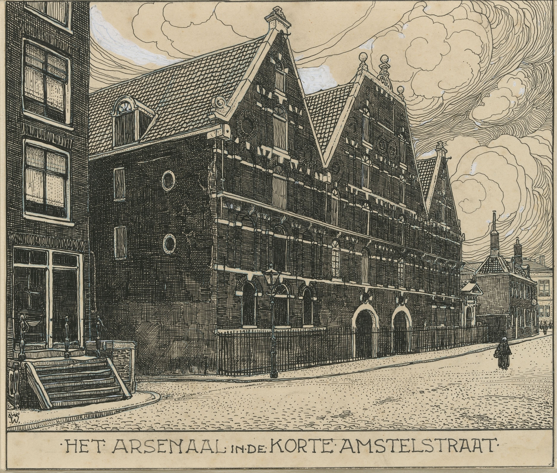 Het Arsenaal in de Nieuwe Amstelstraat te Amsterdam, by Willem Wenckebach, public domain