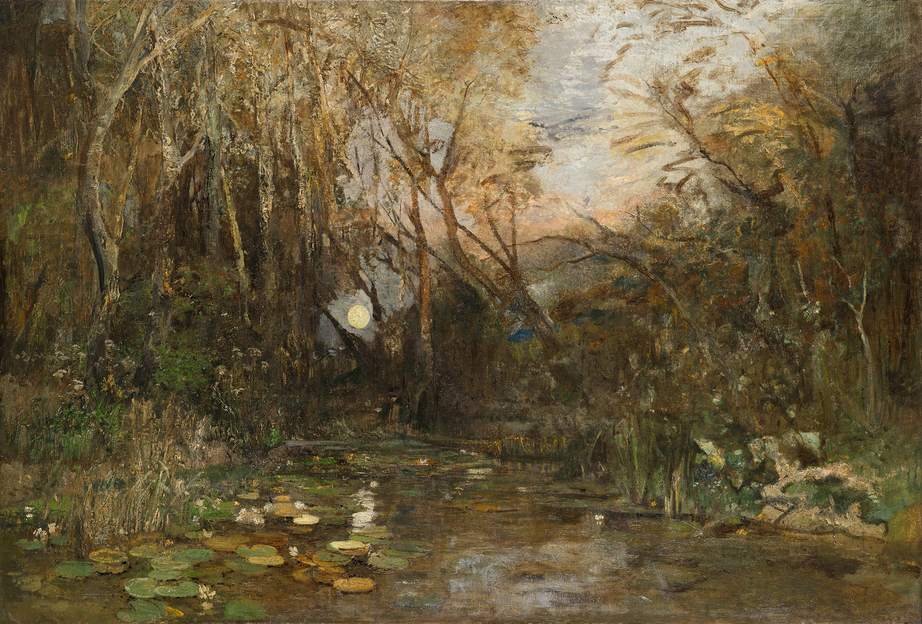 Mondaufgang in der Praterau, by Emil Jakob Schindler, public domain