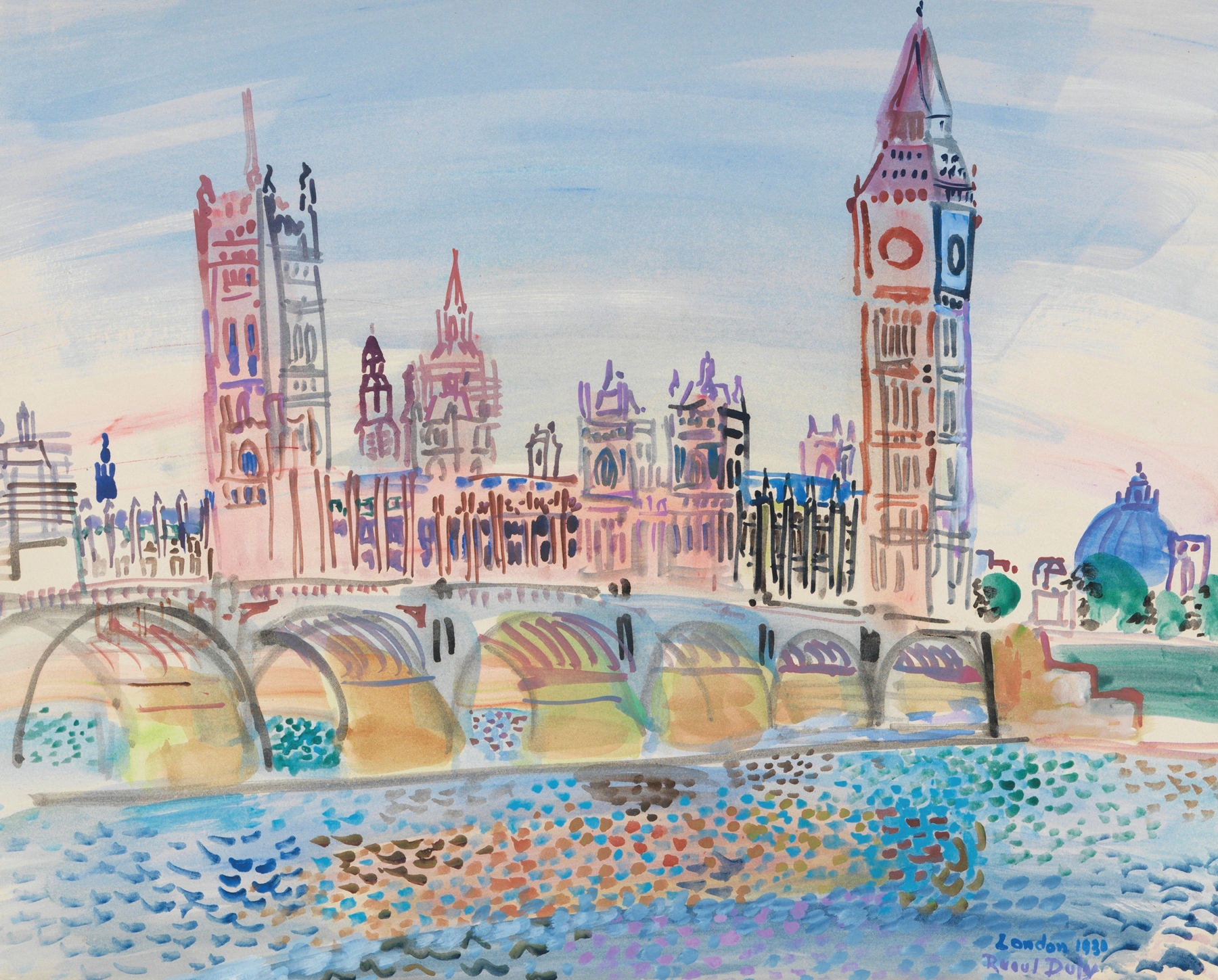 Londres, le Parlement, by Raoul Dufy, public domain