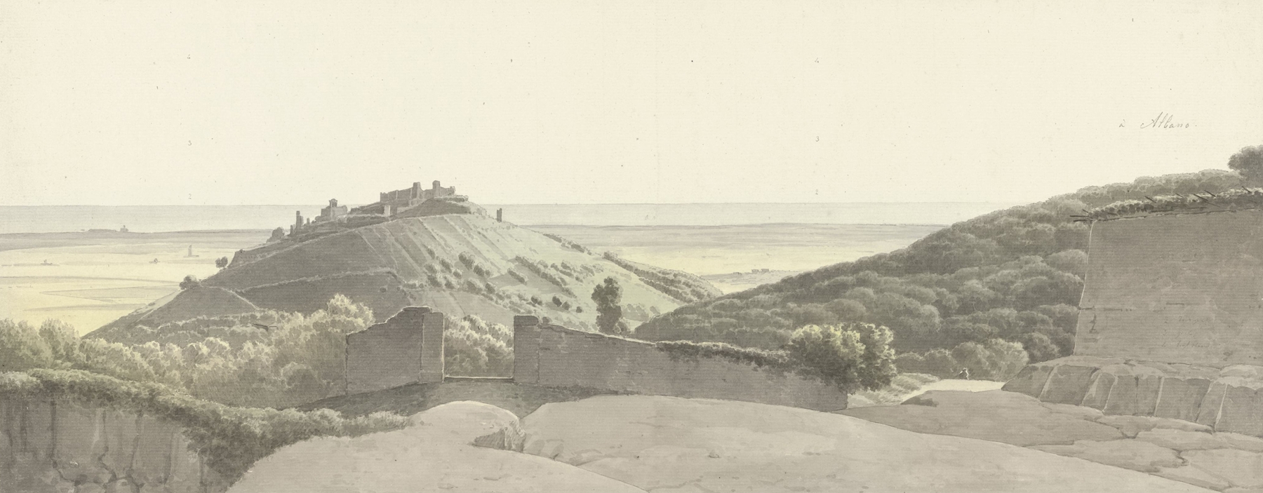 Landscape around Albano Laziale, by Josephus Augustus Knip, public domain