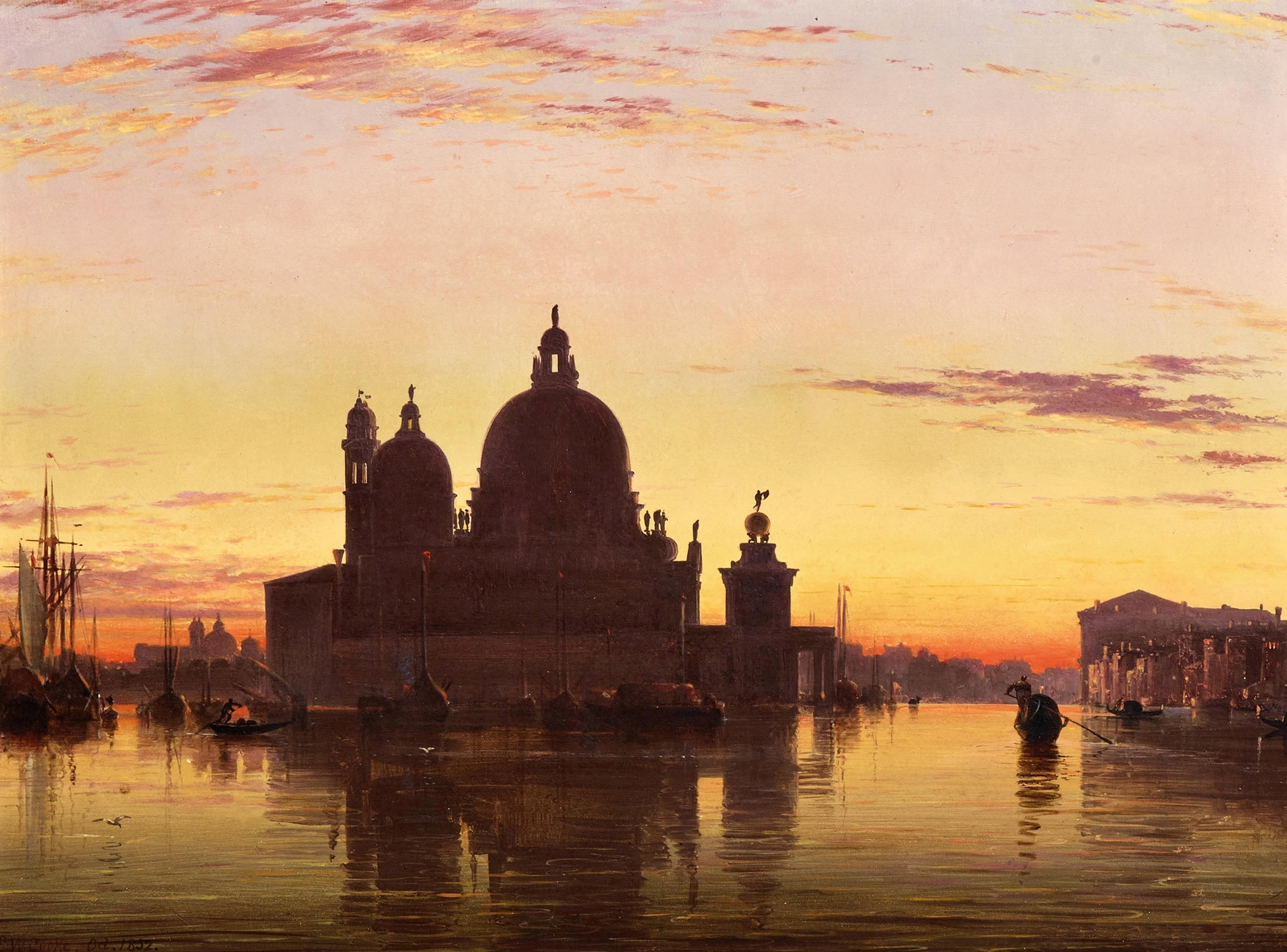 Venice, Santa Maria della Salute at Sunset, by Edward William Cooke, public domain