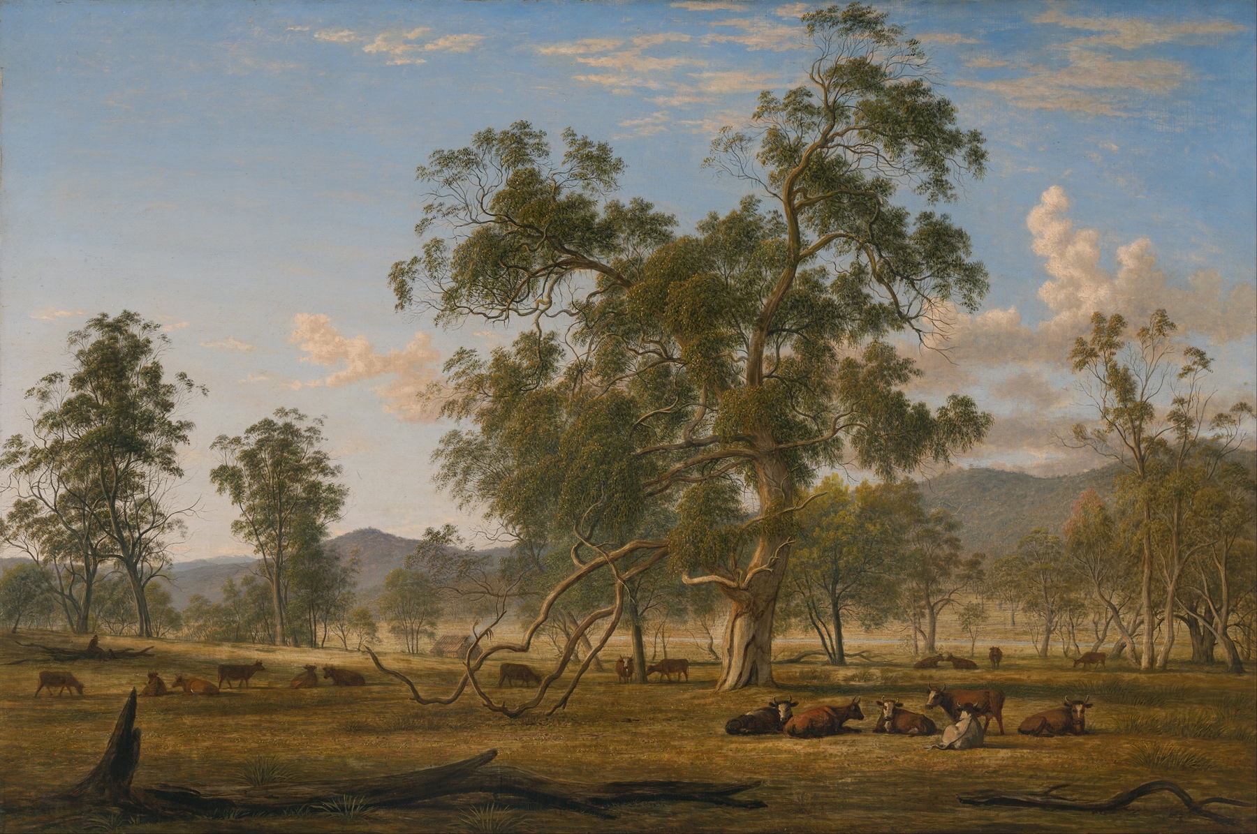 Patterdale landscape with cattle, oil on canvas by John Glover