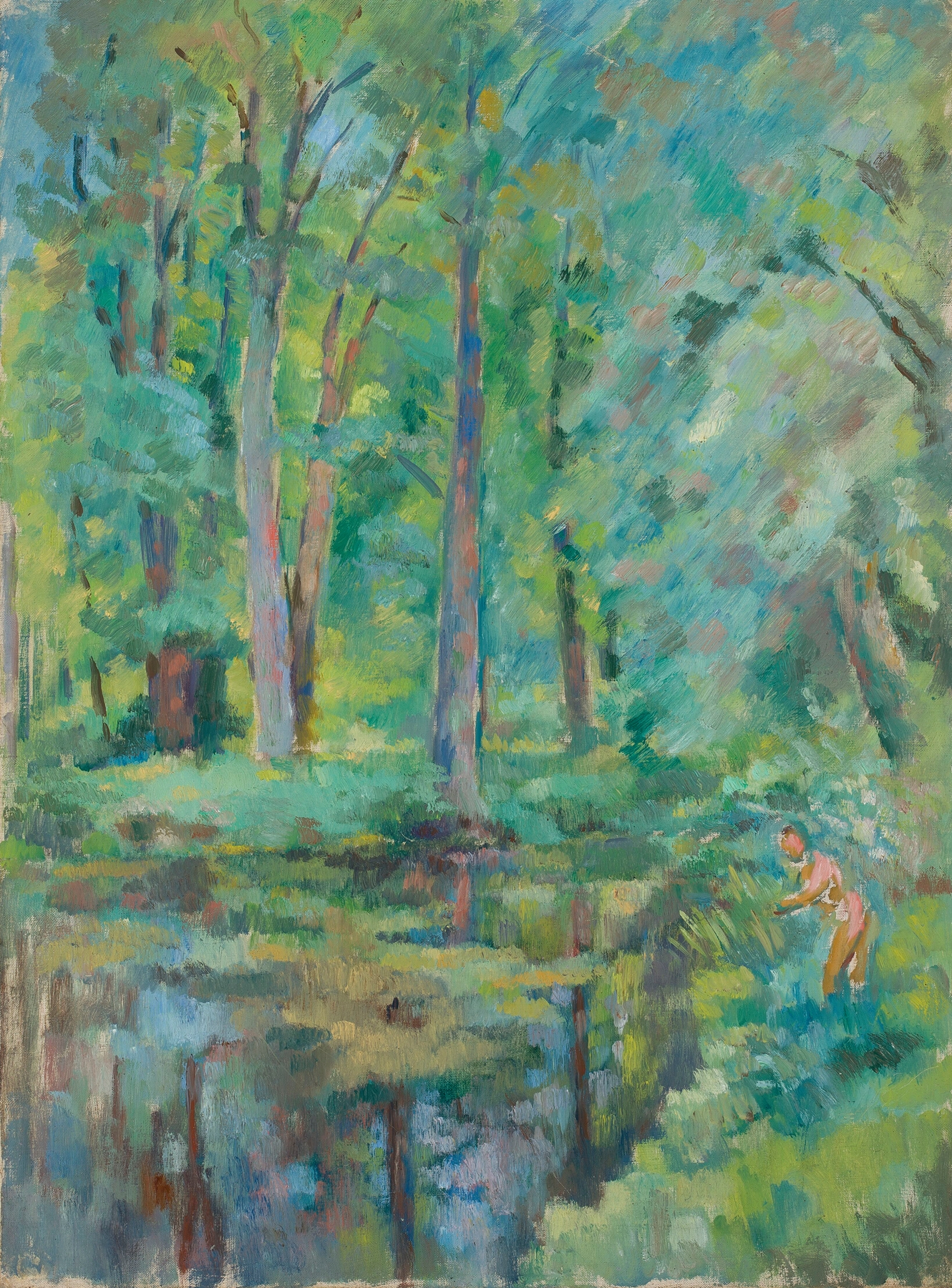 Kąpiąca się, by Wacław Wąsowicz, public domain