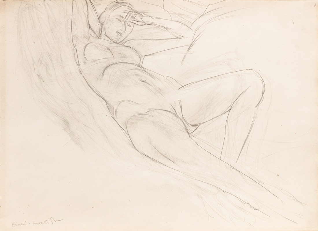 Henri Matisse's 'Femme nue allongée' showcases a reclining nude figure with vibrant colors.
