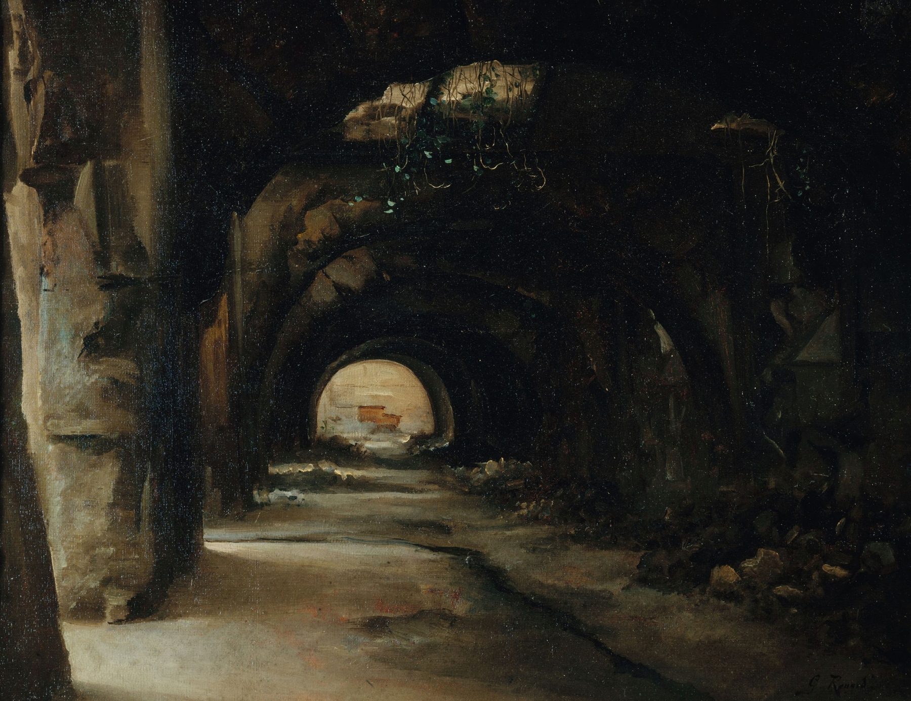 Les Ruines de l’ancienne Cour des comptes by Georges Rouard, oil painting