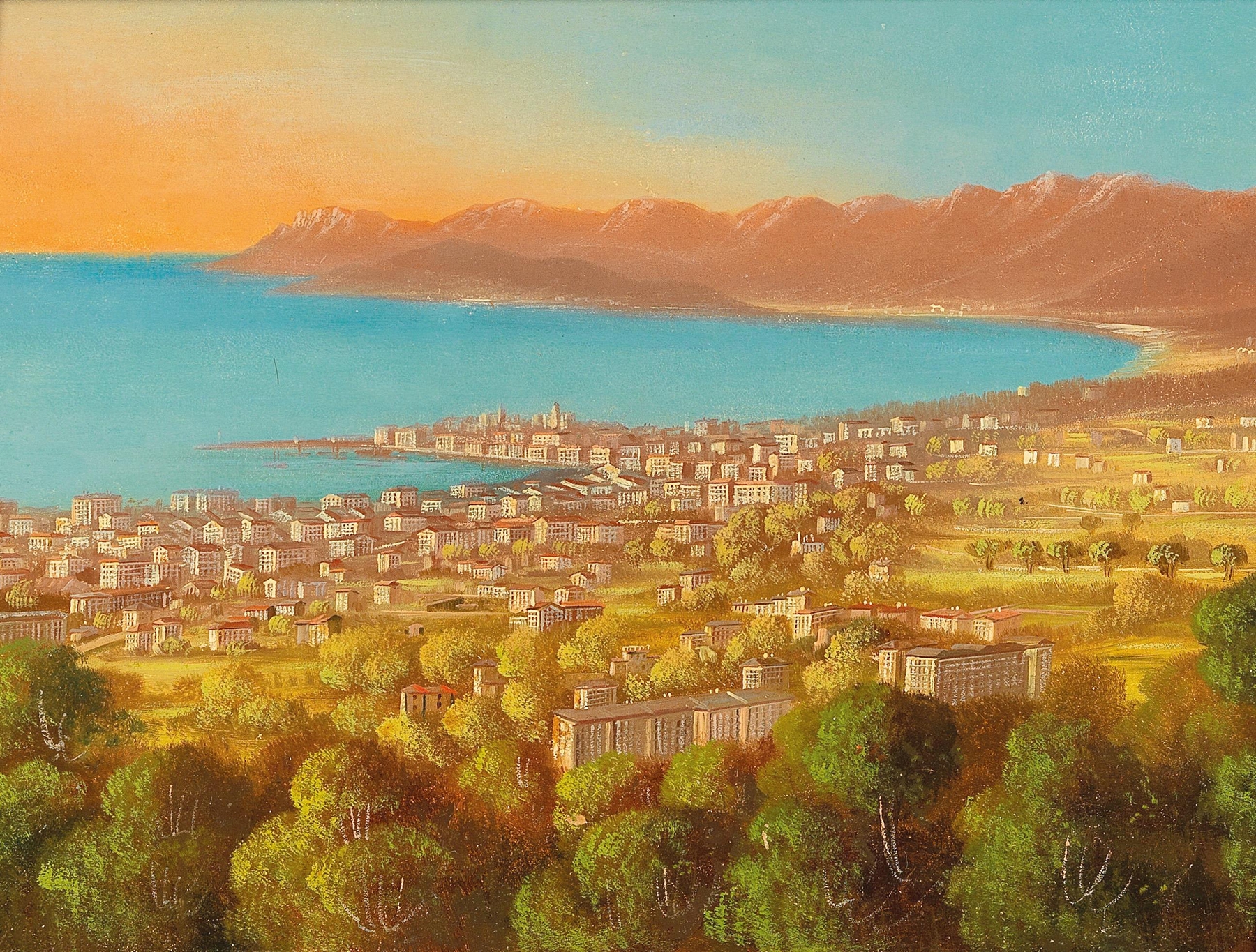 View of Cannes, by Hubert Sattler, public domain