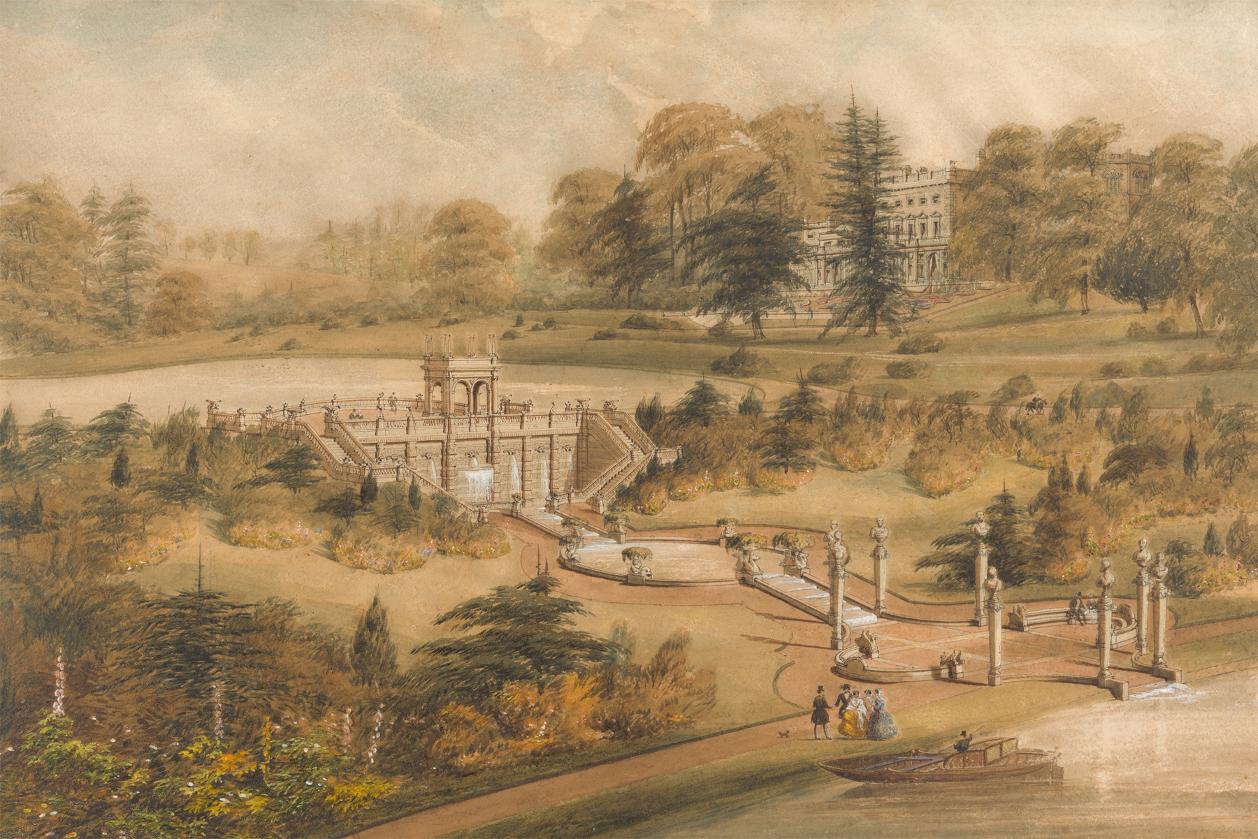 Design for Cowley Manor, Gloucestershire, by George Somers Clarke, public domain