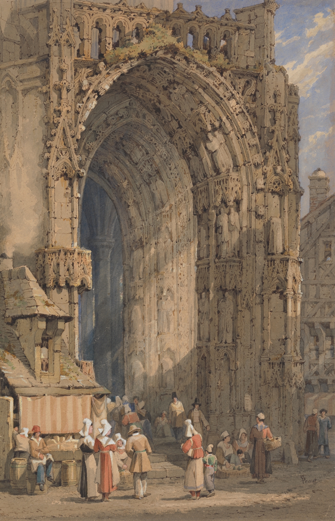 The Porch, Reims Cathedral, by Samuel Prout, public domain
