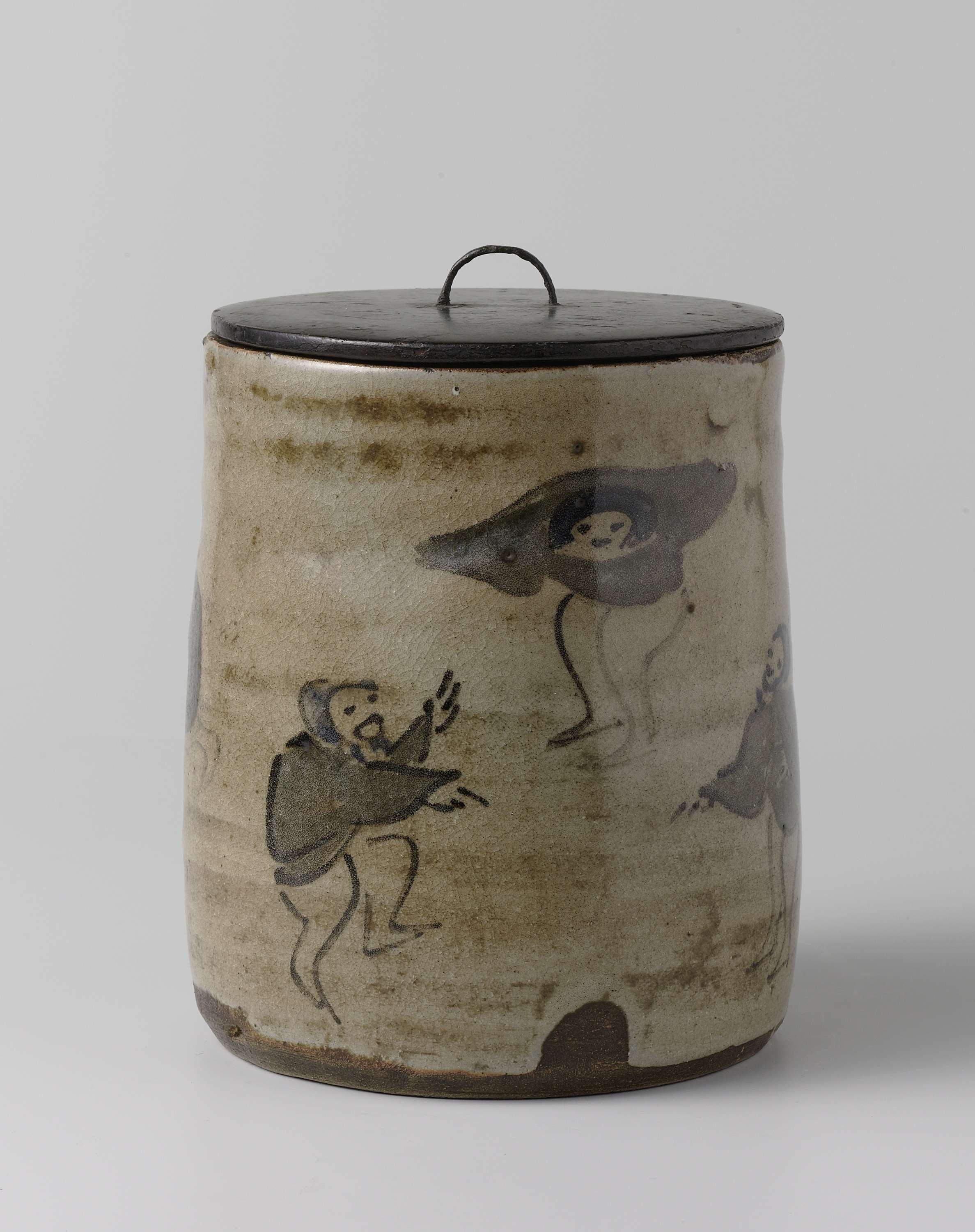 Water jar with five dancing figures and inscriptions, by Unknown Artist, public domain
