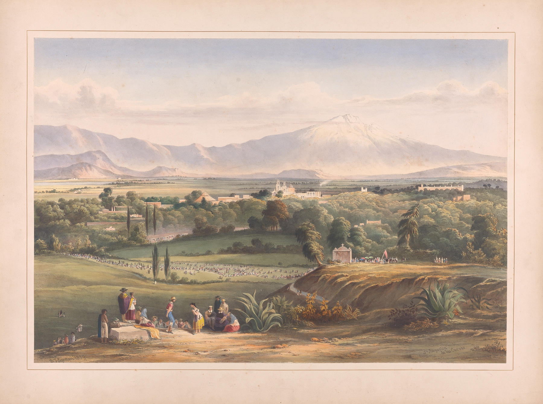 Engraving by Daniel Thomas Egerton depicting hills and a figure at dawn