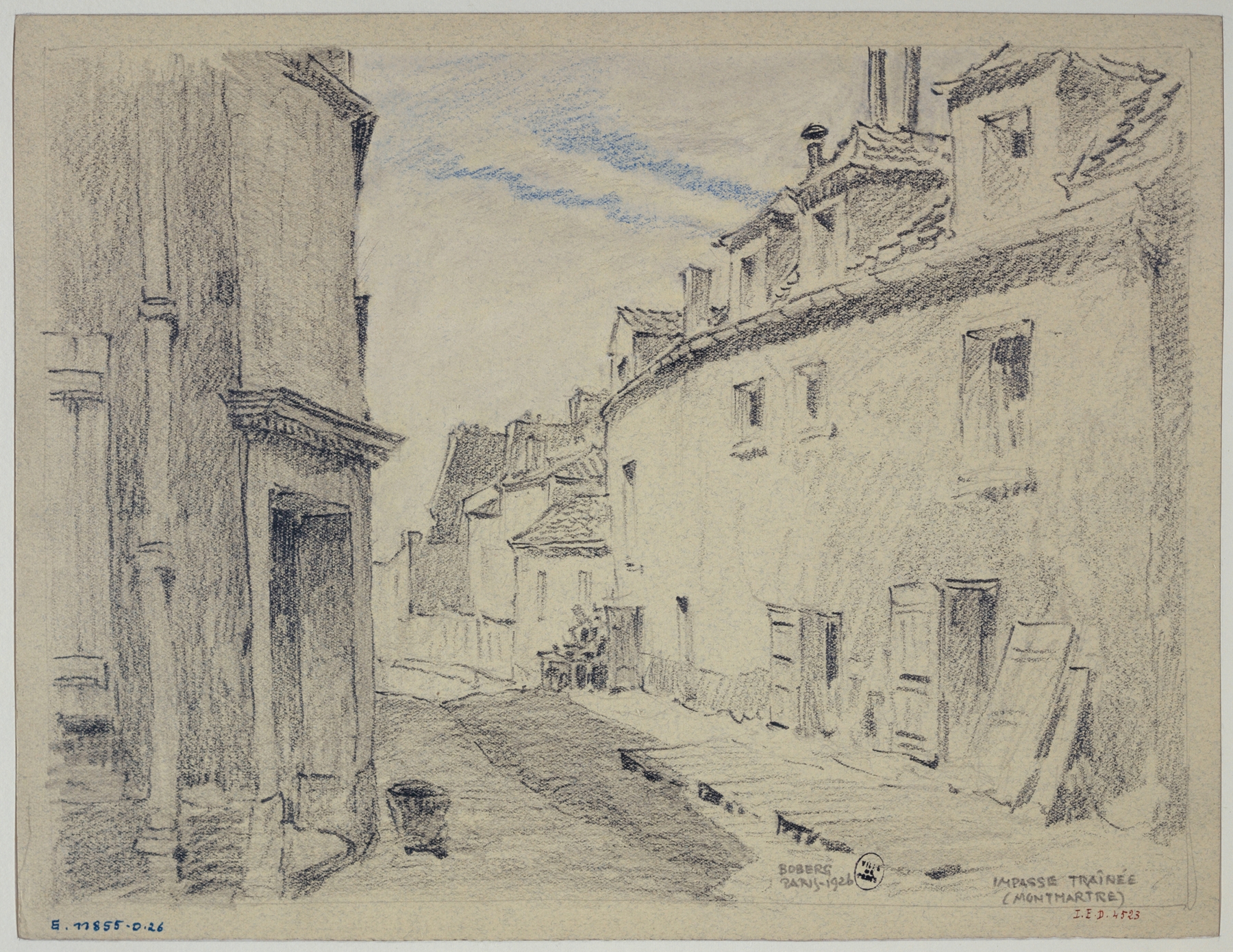 L’impasse Traînée à Montmartre, by Ferdinand Boberg, public domain