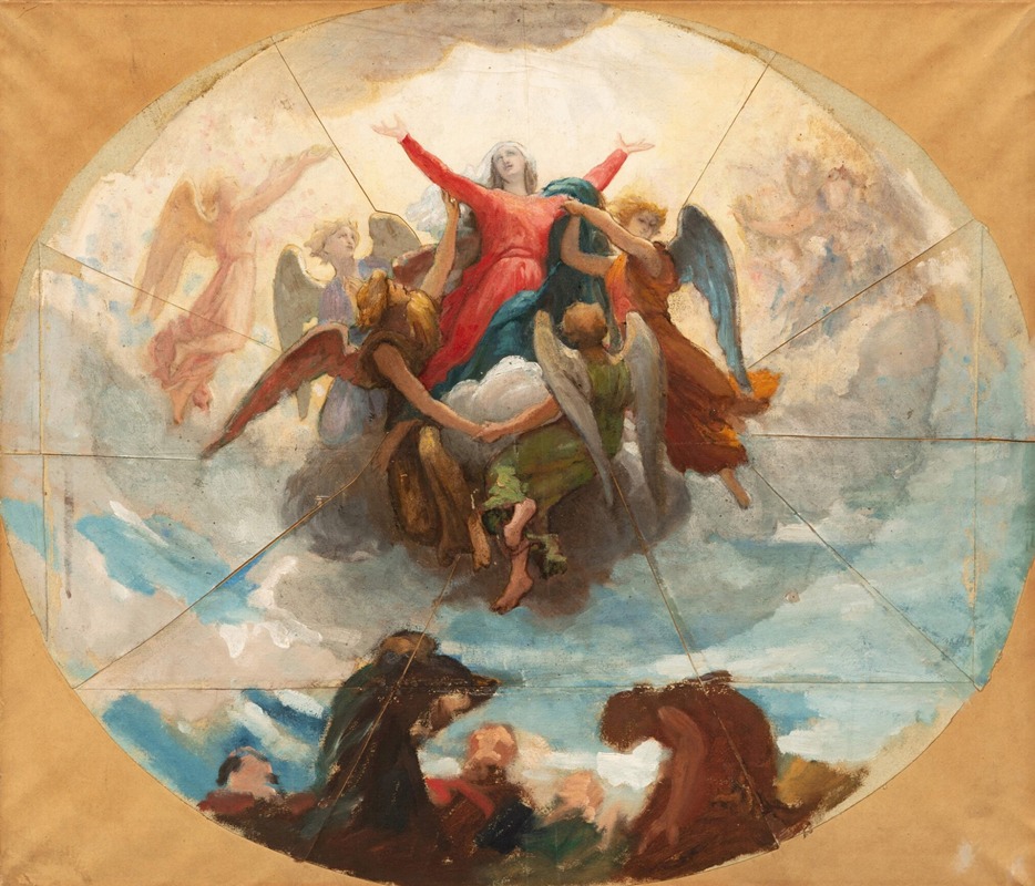 Etude pour le plafond de la Chapelle de Vierge à la Rochelle by William Bouguereau