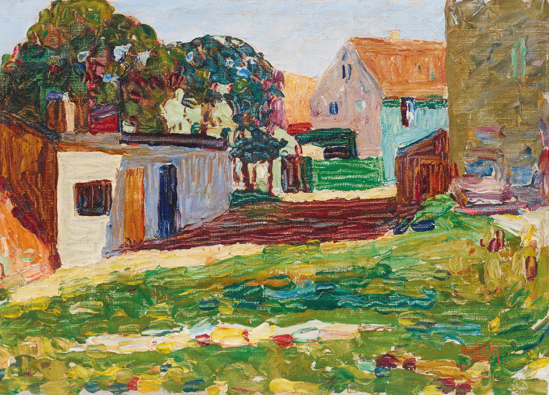 Schwabing—Das weisse haus, by Wassily Kandinsky, public domain