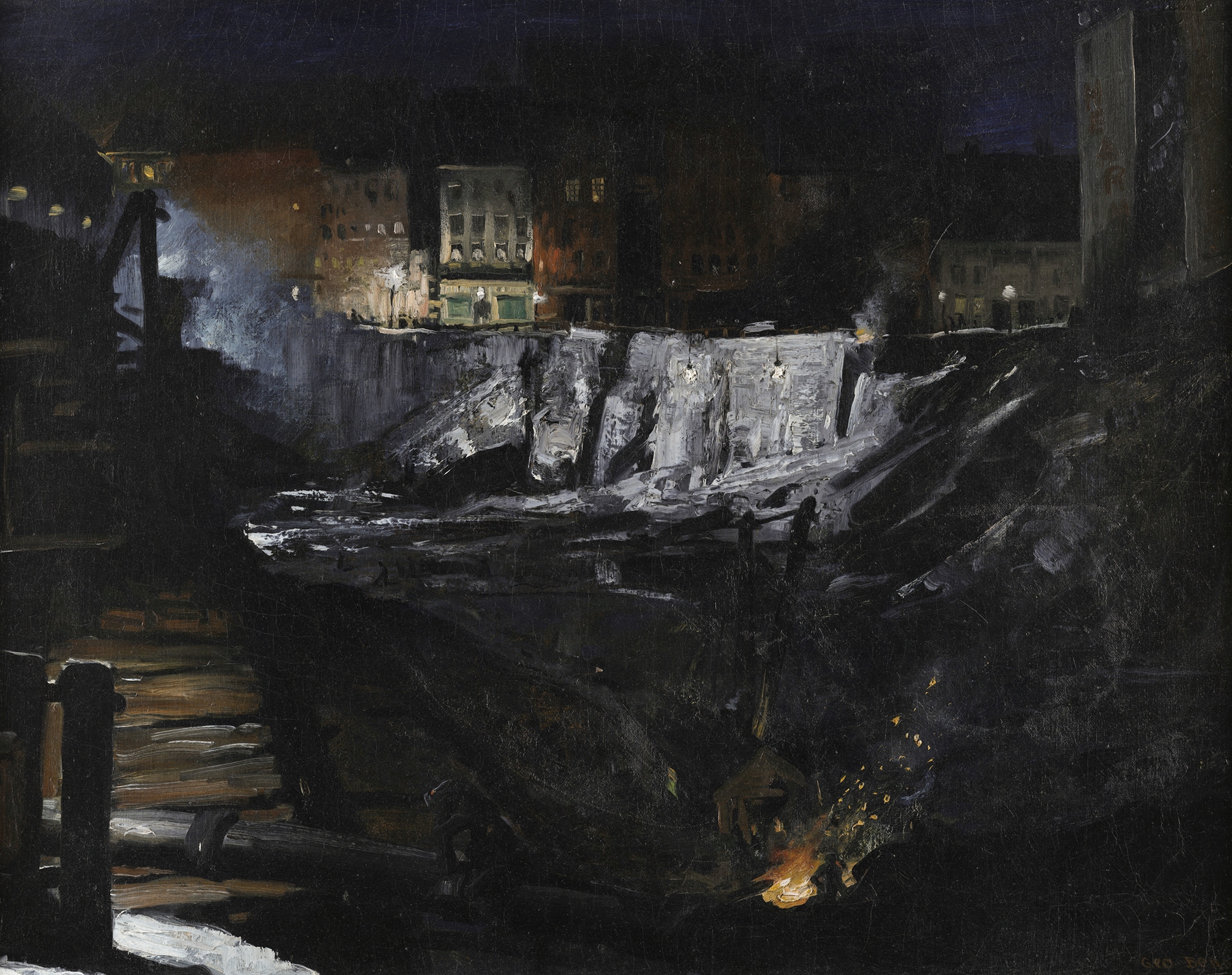 Excavation at Night, by George Wesley Bellows, public domain