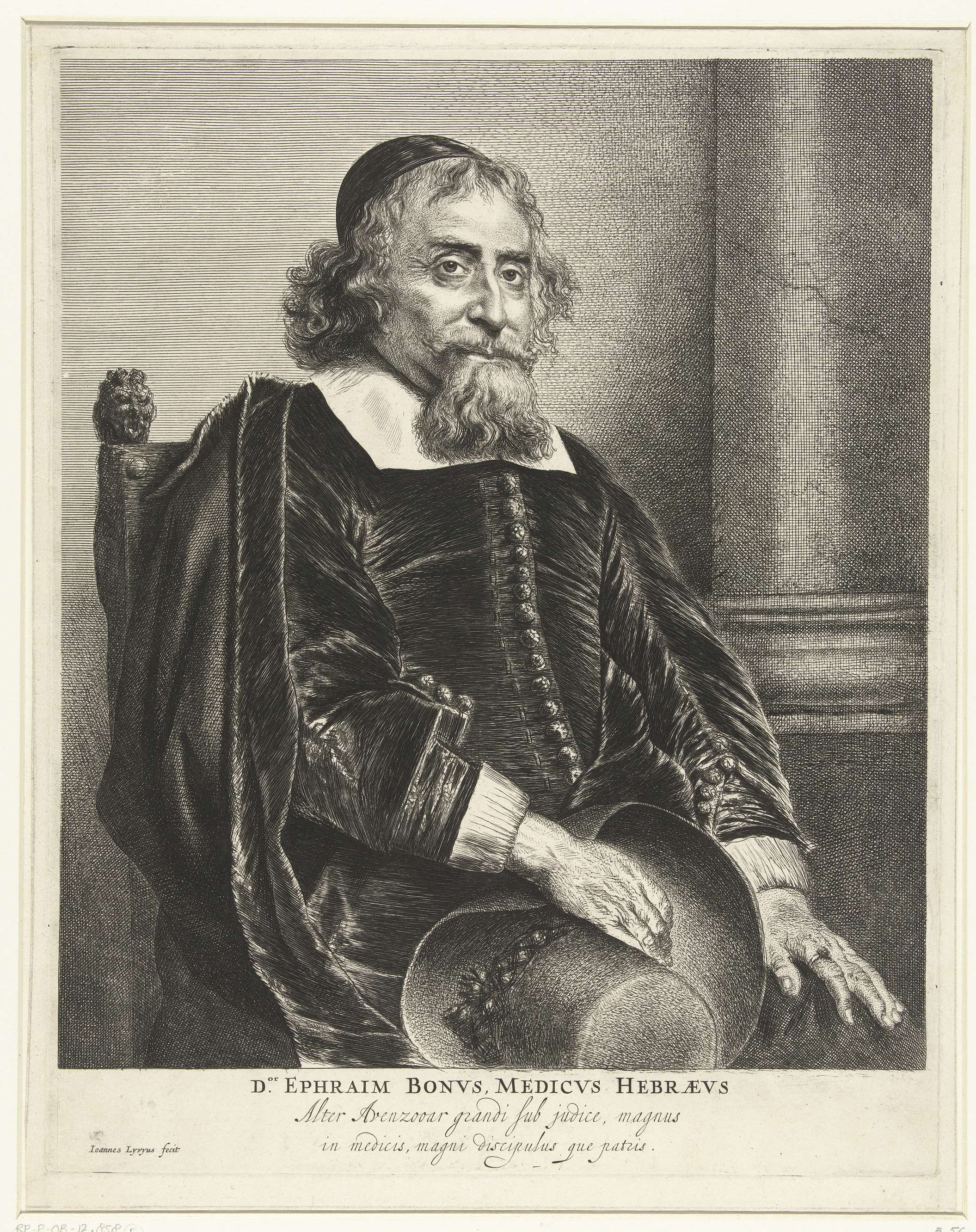 Etching of Ephraim Bonus by Jan Lievens