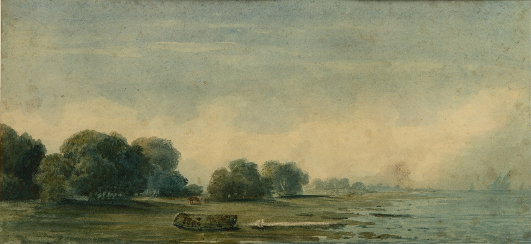 Coastline at dawn, oil on canvas by Prilidiano Pueyrredòn