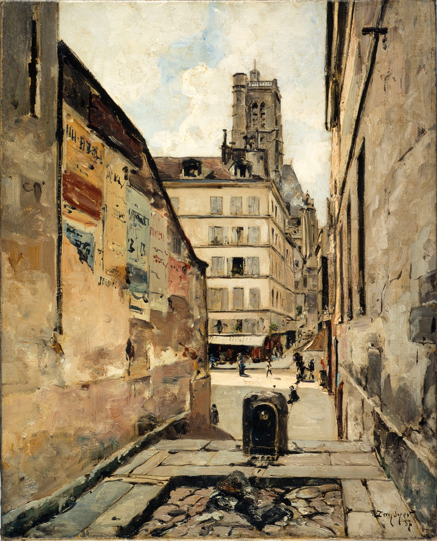 La Rue Grenier-sur-l’Eau by Emmanuel Lansyer, impressionist landscape, oil painting
