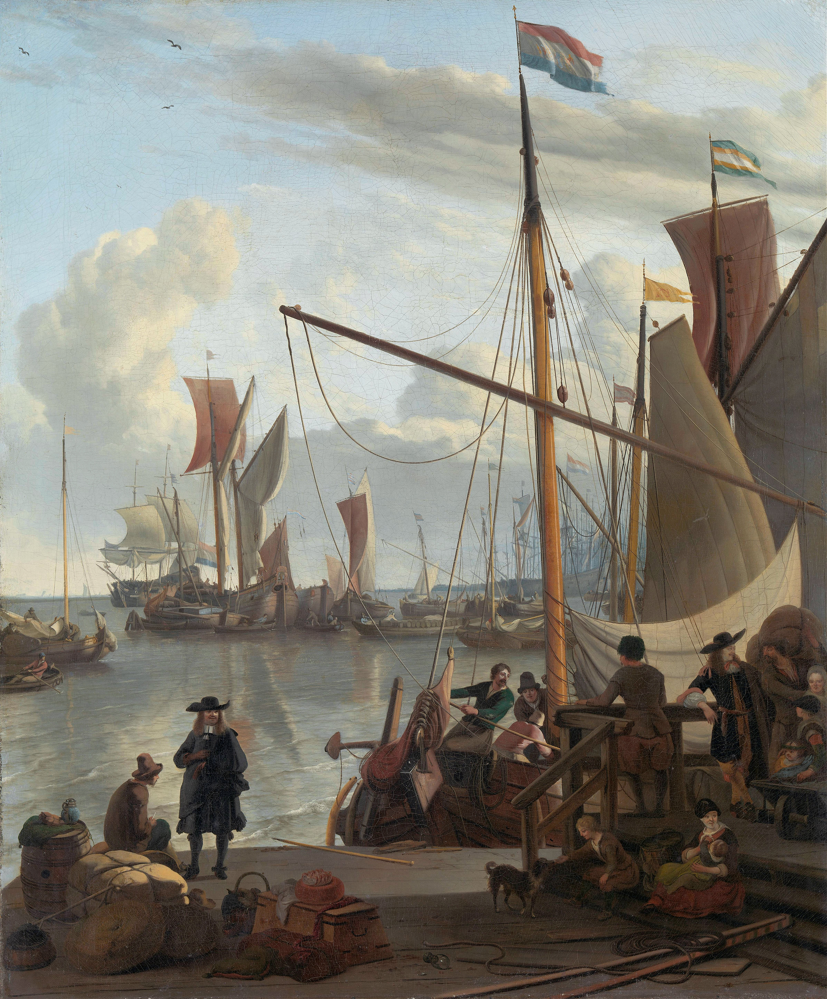The Y at Amsterdam, seen from the Mosselsteiger (mussel pier), by Ludolf Backhuysen, public domain