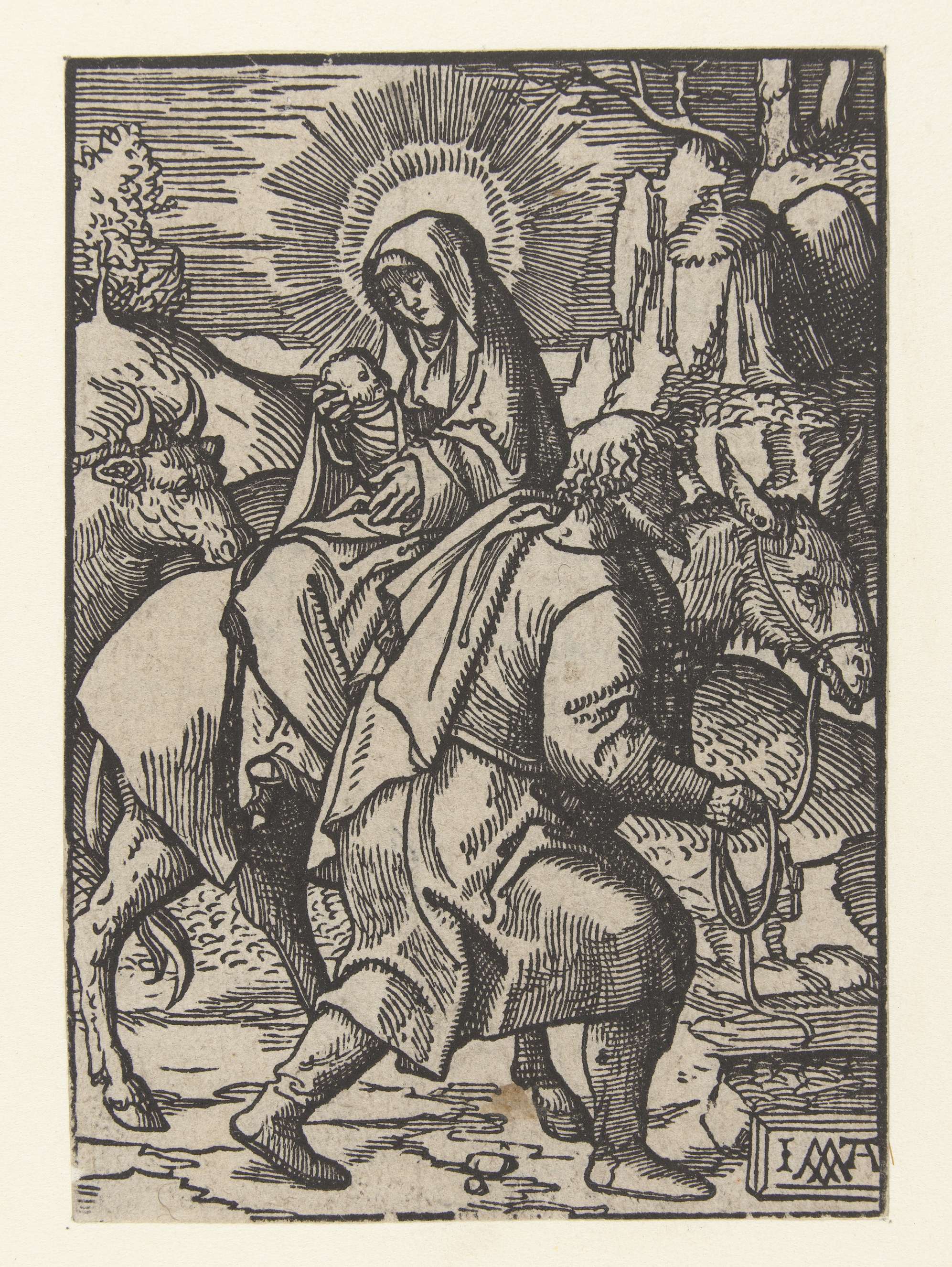 Vlucht naar Egypte, by Jacob Cornelisz van Oostsanen, public domain
