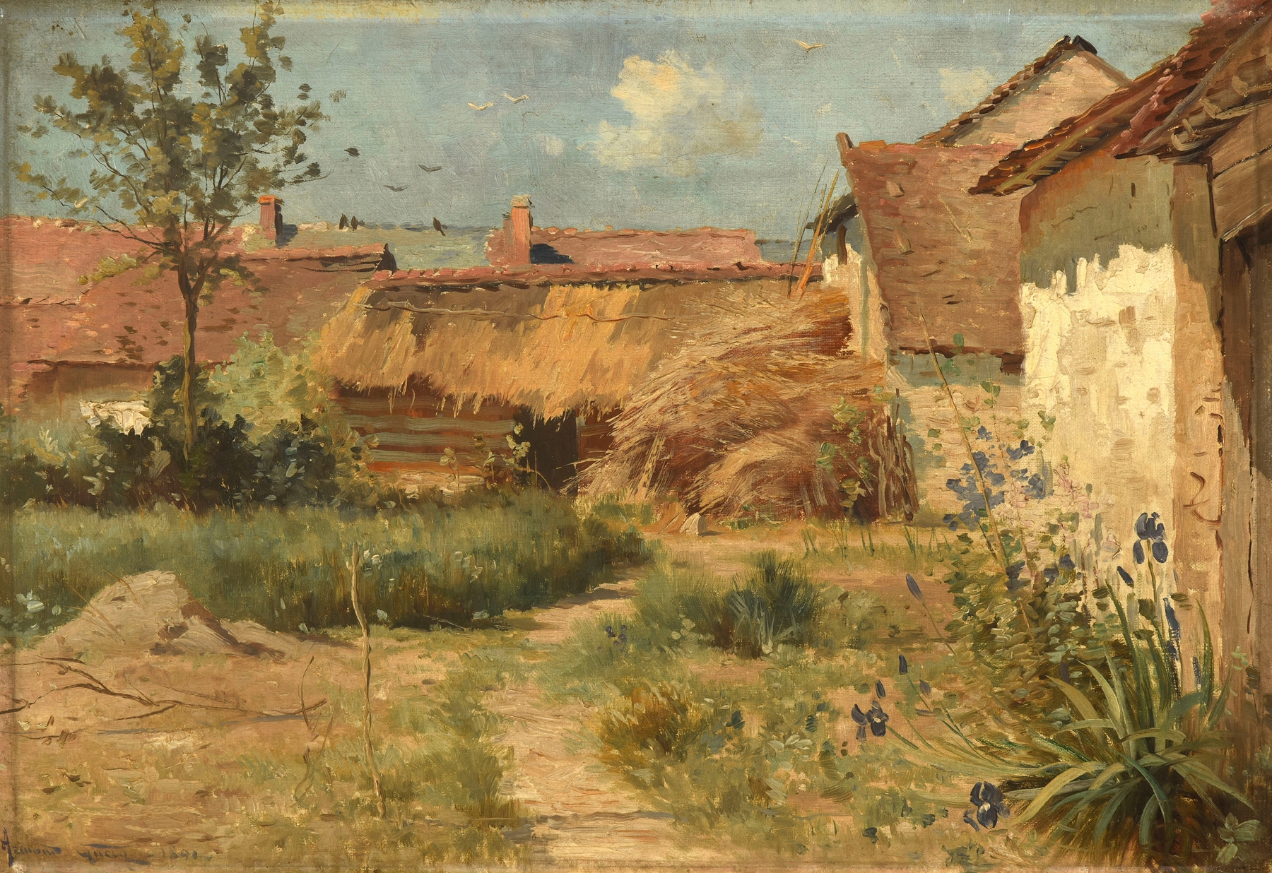Jardin à Orainville by Armand Guéry, oil on canvas depicting a colorful garden scene