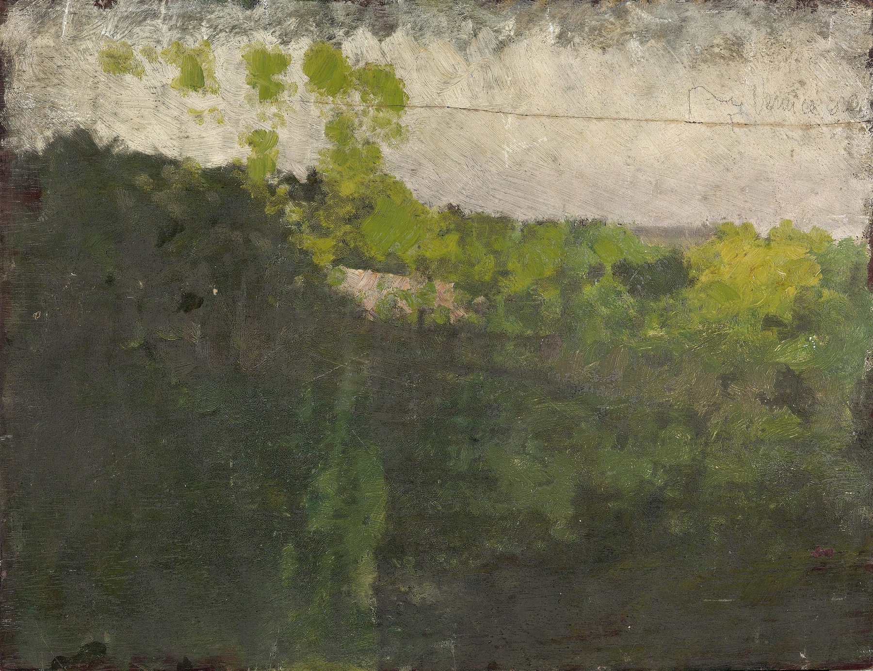Pond in a landscape by Giuseppe De Nittis, oil on canvas