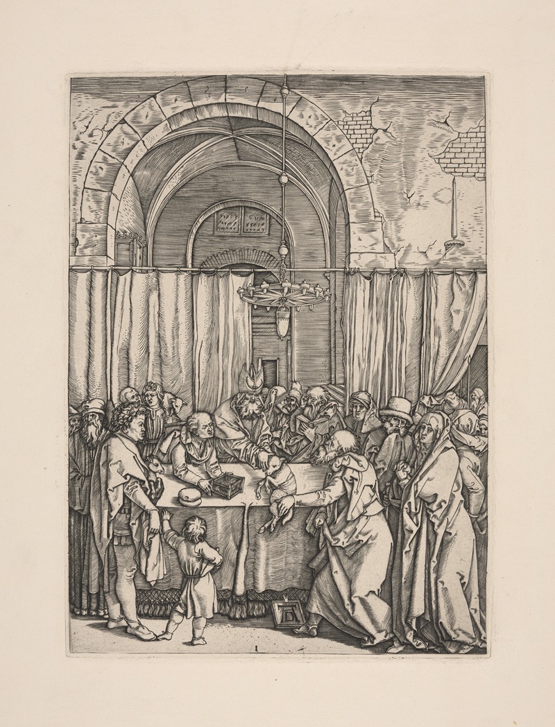 Albrecht Dürer's 'Refusal of Joachim’s Offer' depicts a pivotal moment in a historical narrative.