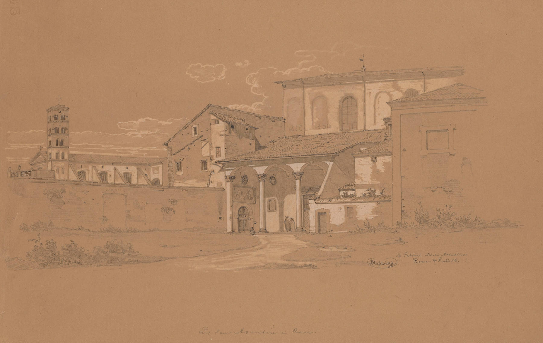 Basilica of Saint Sabina landscape oil painting by Arthur Blaschnik