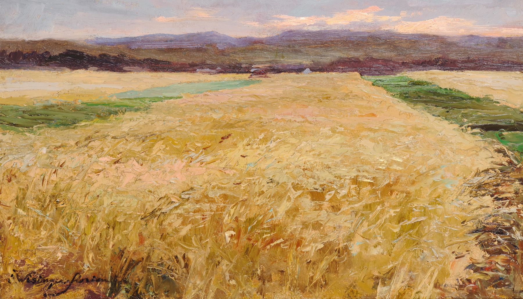 Twilight landscape by Olga Wisinger-Florian, impressionism