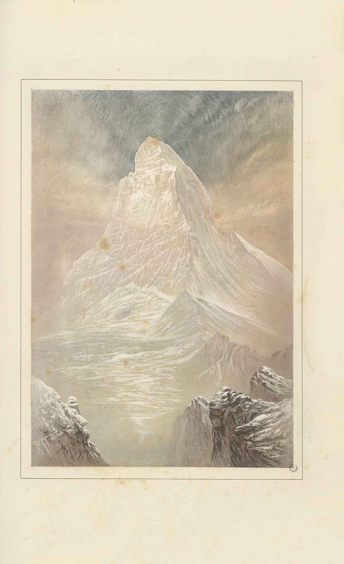 The Matterhorn by Elijah Walton, oil on canvas depicting a mountain at dawn.