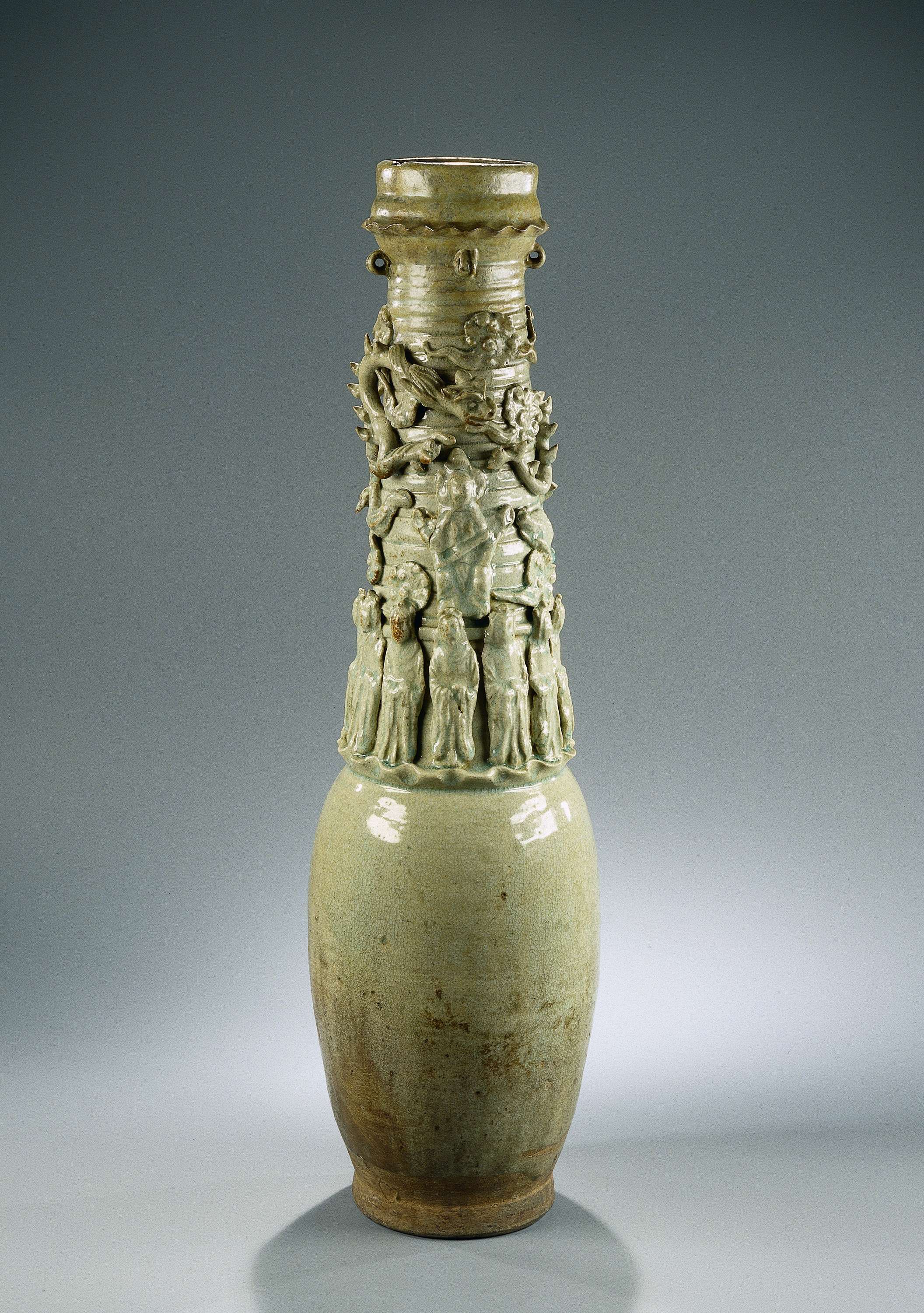 Vase with dragons and clouds, Chinese Traditional, unknown artist