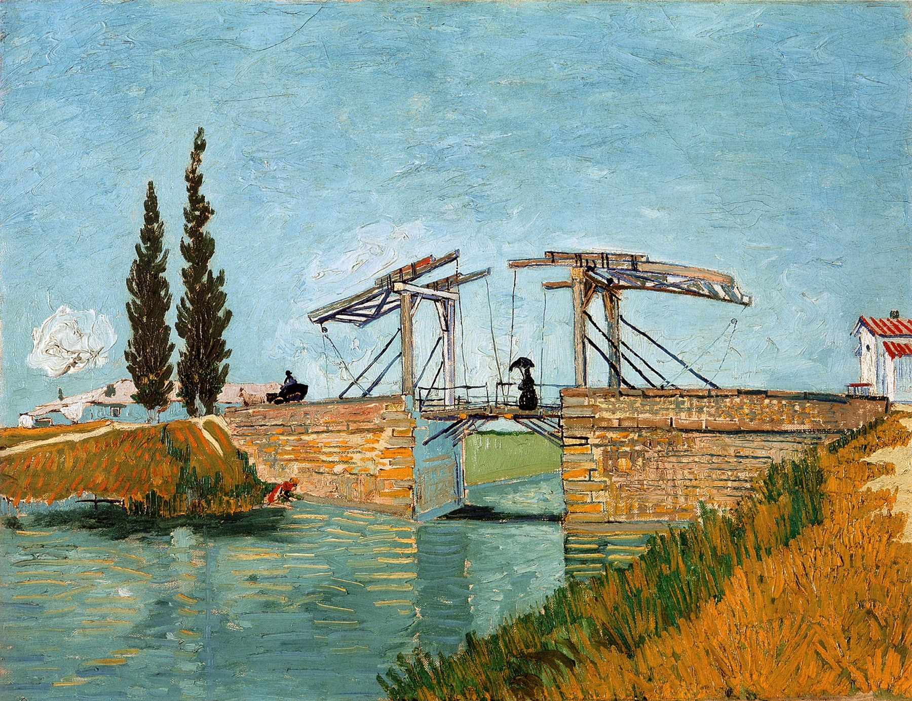 Langlois Bridge at Arles, by Vincent van Gogh, public domain