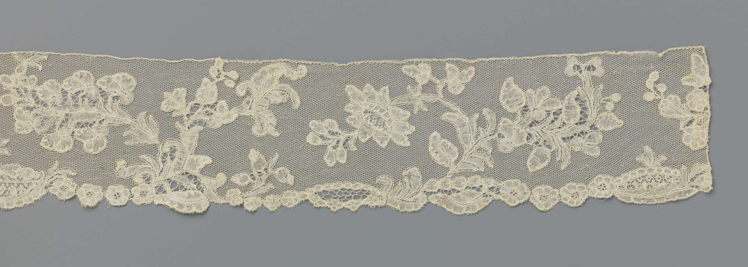 Lace artwork featuring forget-me-nots by Unknown Artist