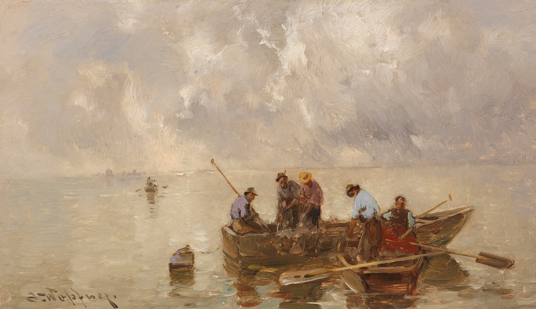 Chiemseefischer, by Joseph Wopfner, public domain