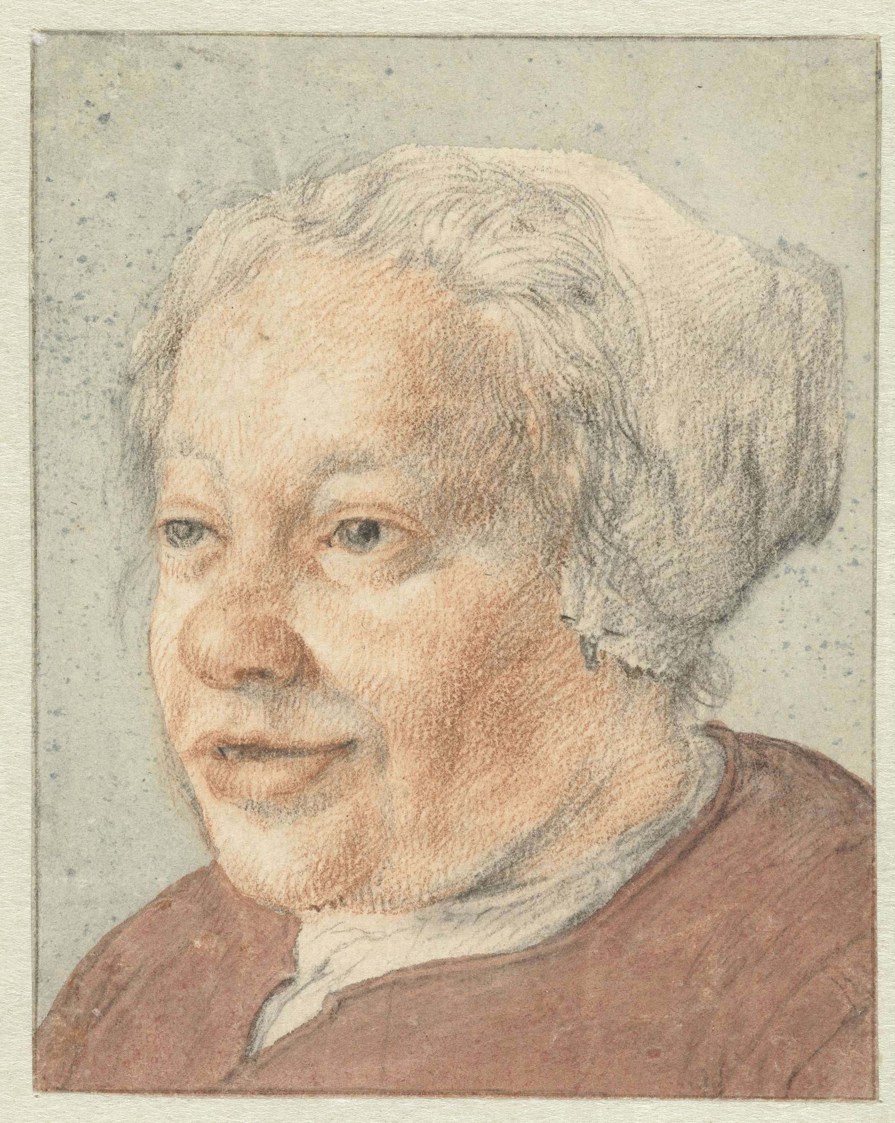 Portrait of a woman by Cornelis Dusart, oil on canvas