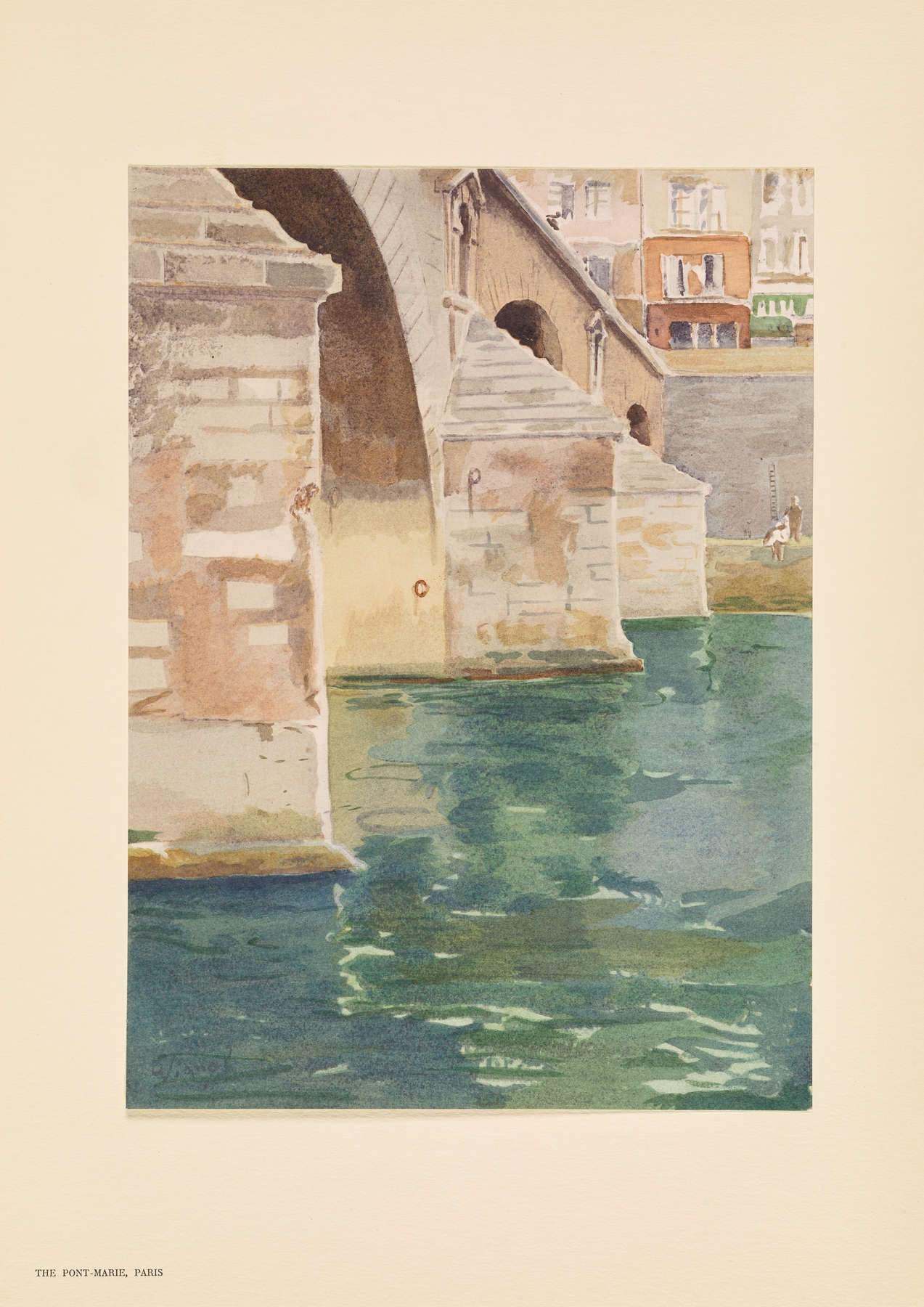 The Pont-Marie, other view by Pierre Vignal, oil painting depicting a bridge over a river.