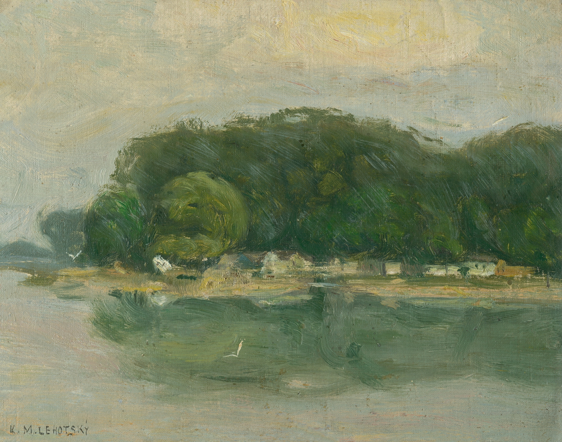 Petržalka Bank from the Danube, by Karol Miloslav Lehotský, public domain