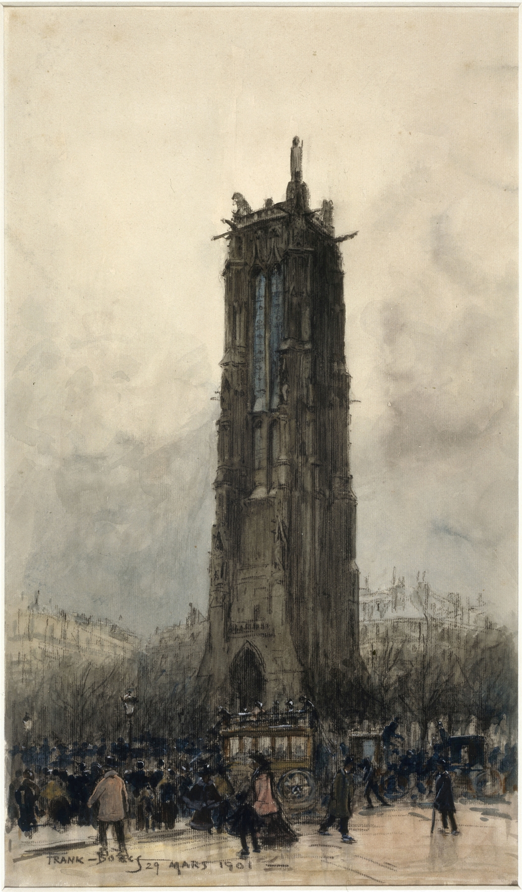 La tour Saint-Jacques by Frank Myers Boggs, impressionism, architecture