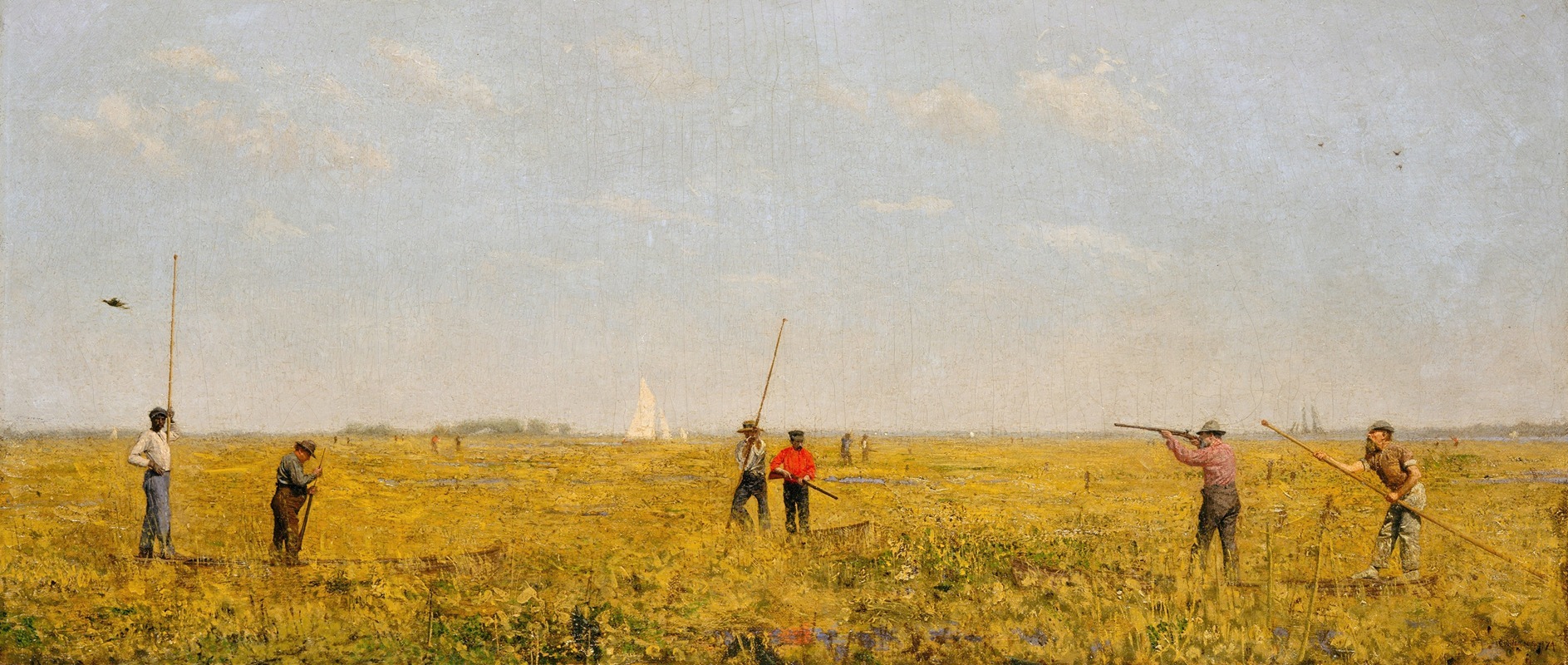 Thomas Eakins' painting 'Pushing for Rail' captures a dynamic moment in American history.