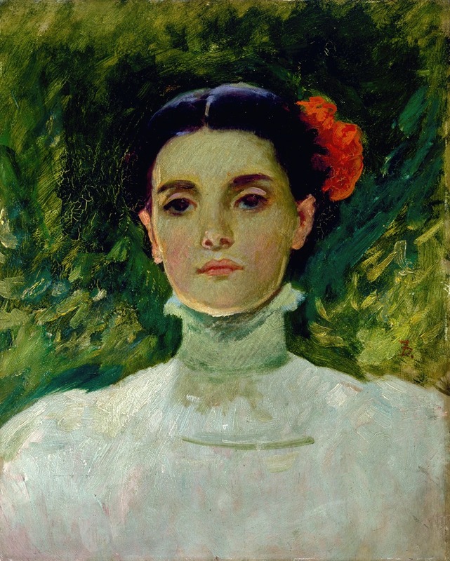 Frank Duveneck's 'Portrait of Maggie Wilson' captures the essence of its subject with vivid detail.