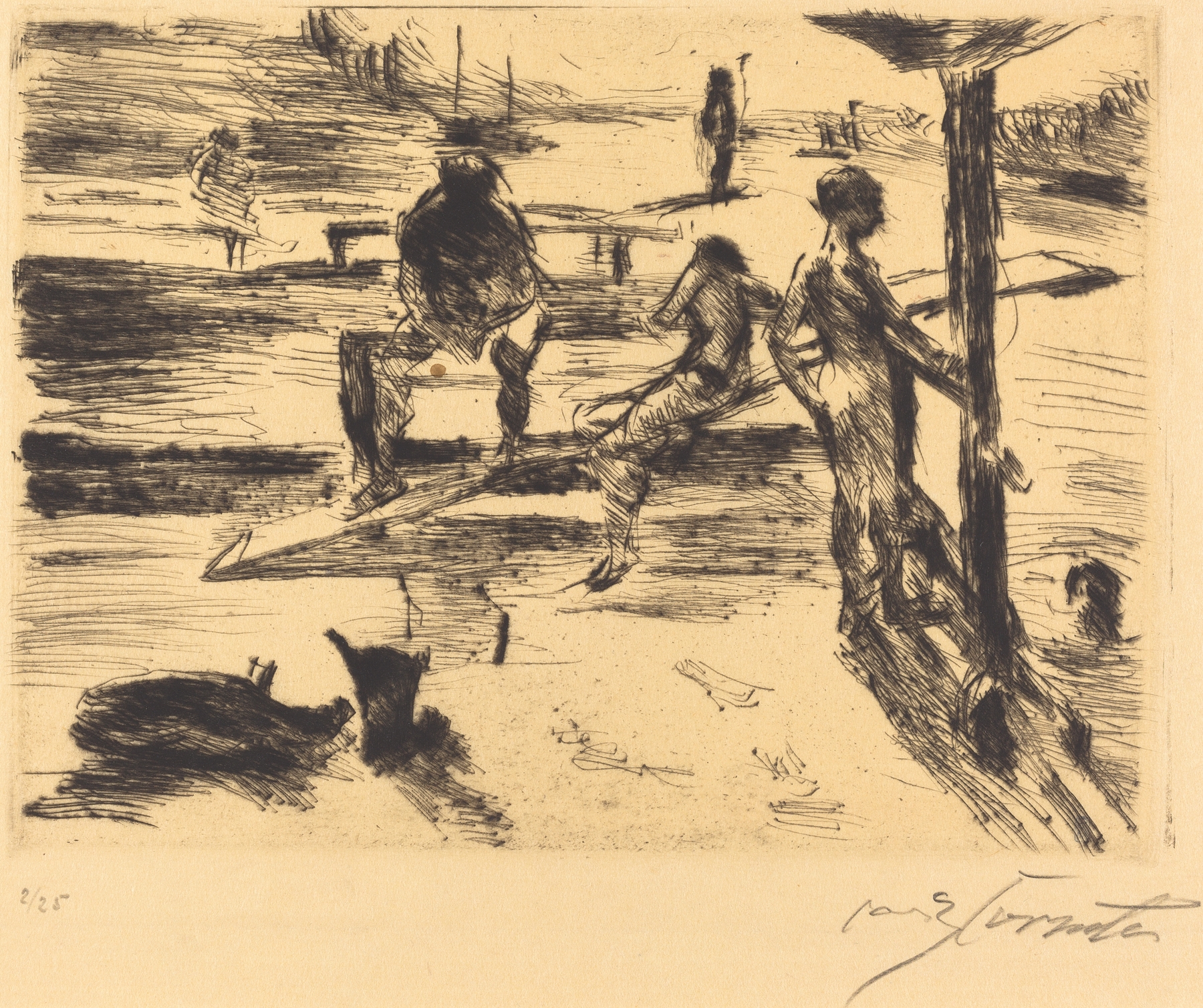 Bathing Place (Badeanstalt), by Lovis Corinth, public domain