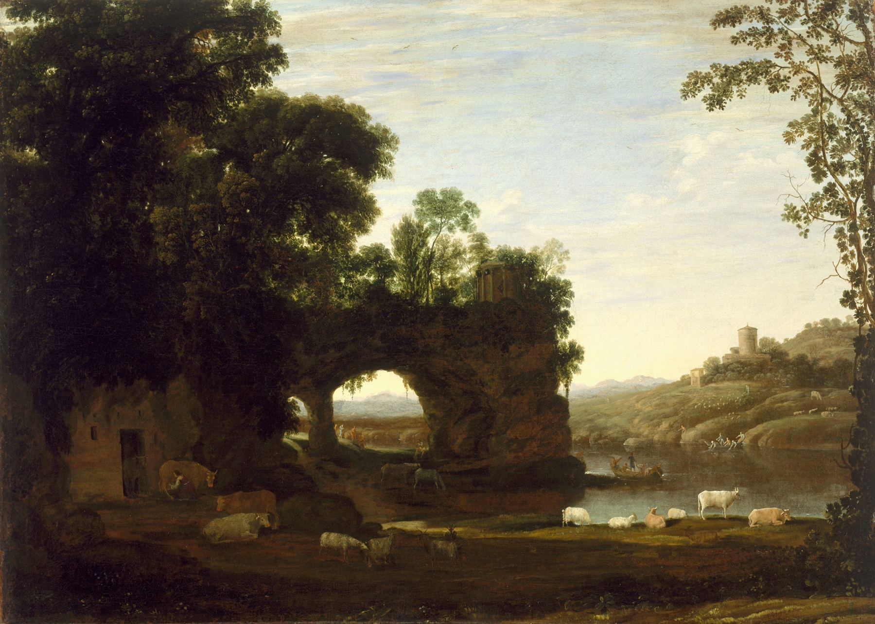 Landscape with a Rock Arch and River, by Claude Lorrain, public domain