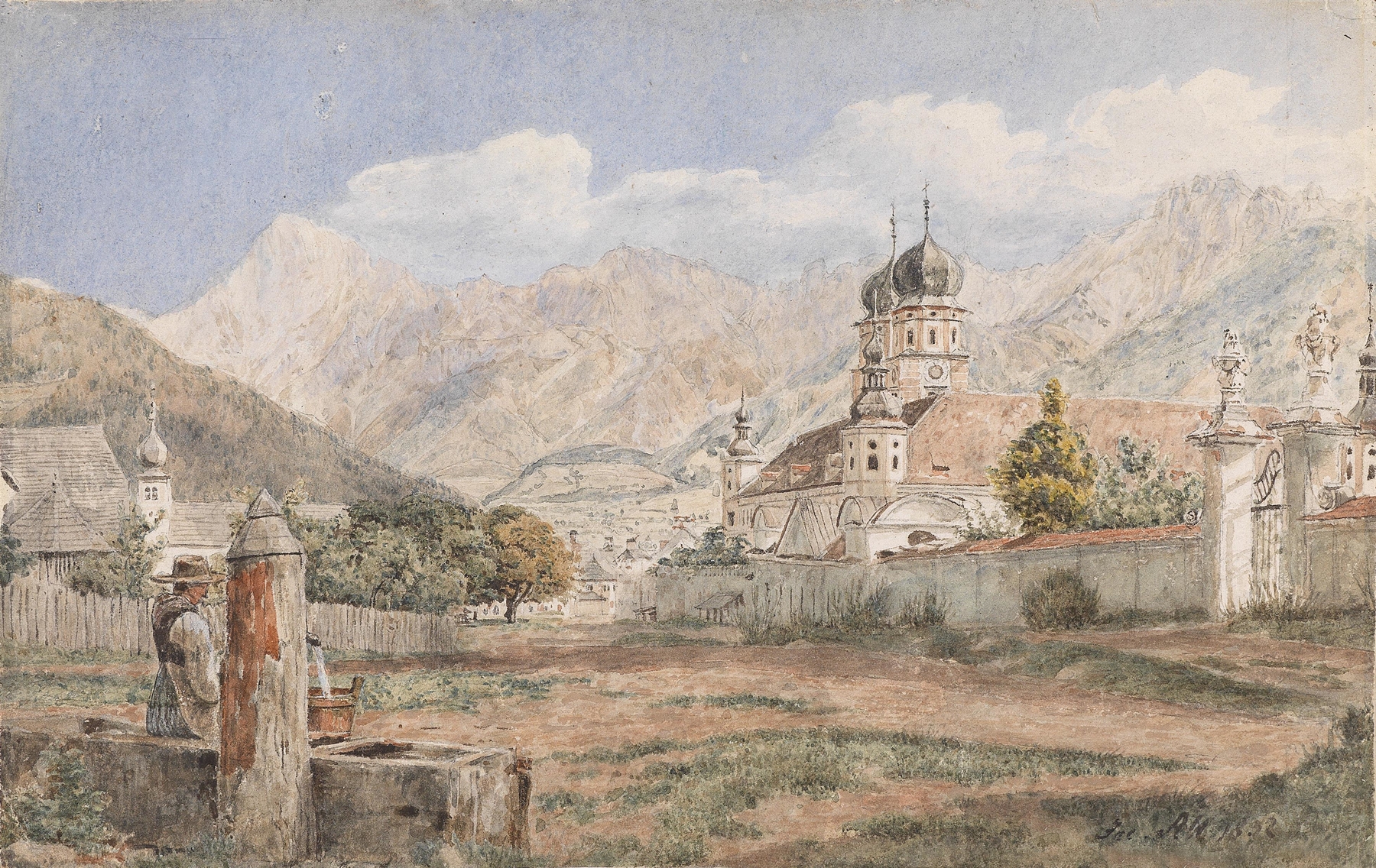 Stift Stams, by Jakob Alt, public domain